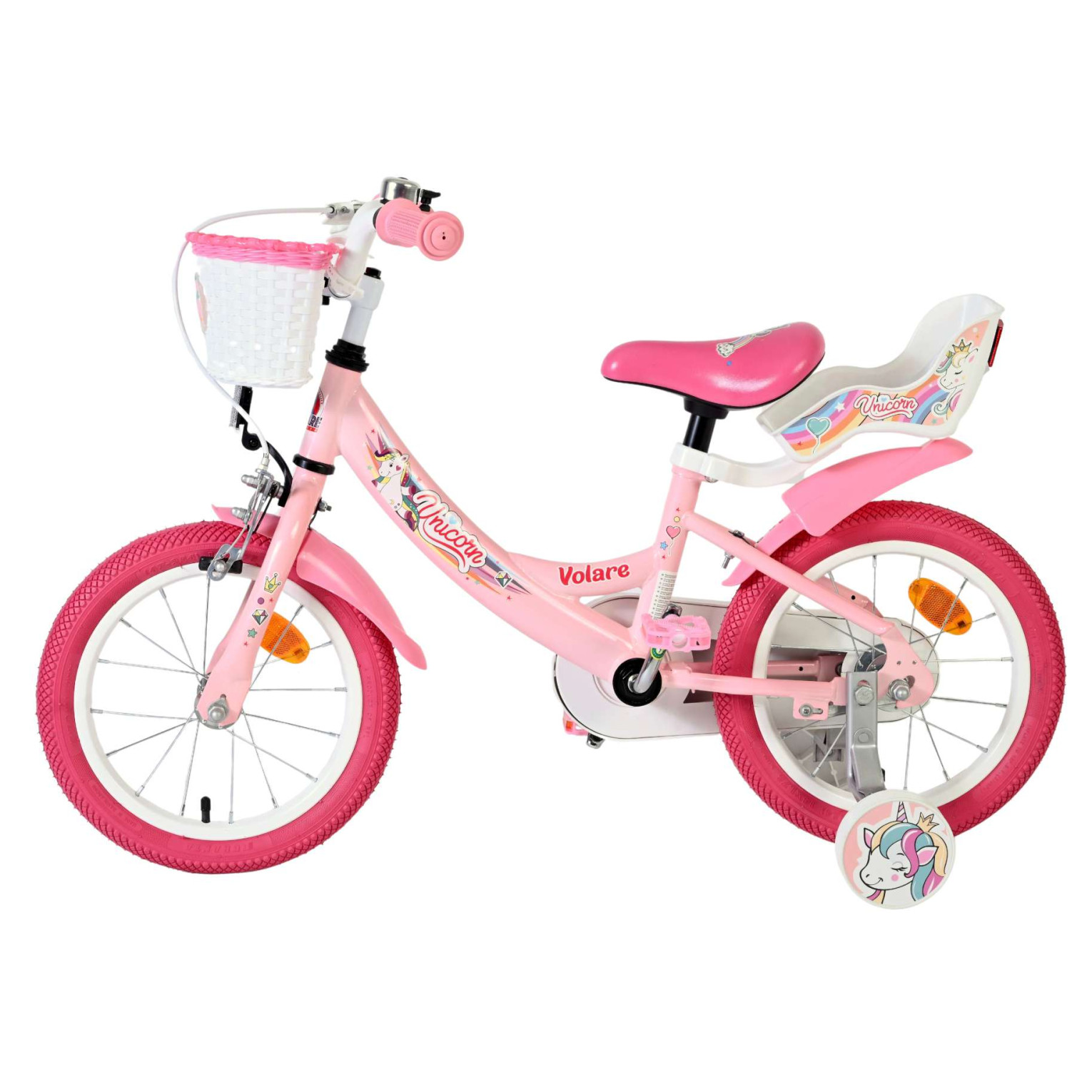 Volare Unicorn Fiets - 14 inch - Roze