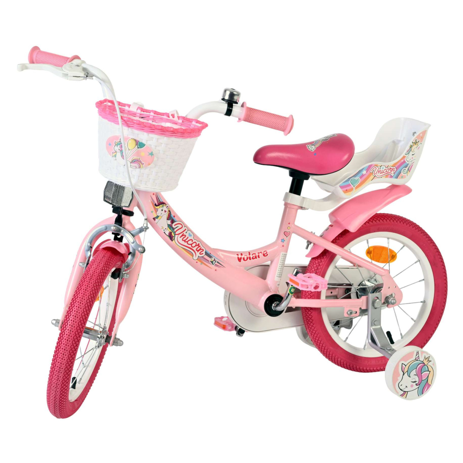 Volare Unicorn Fiets - 14 inch - Roze