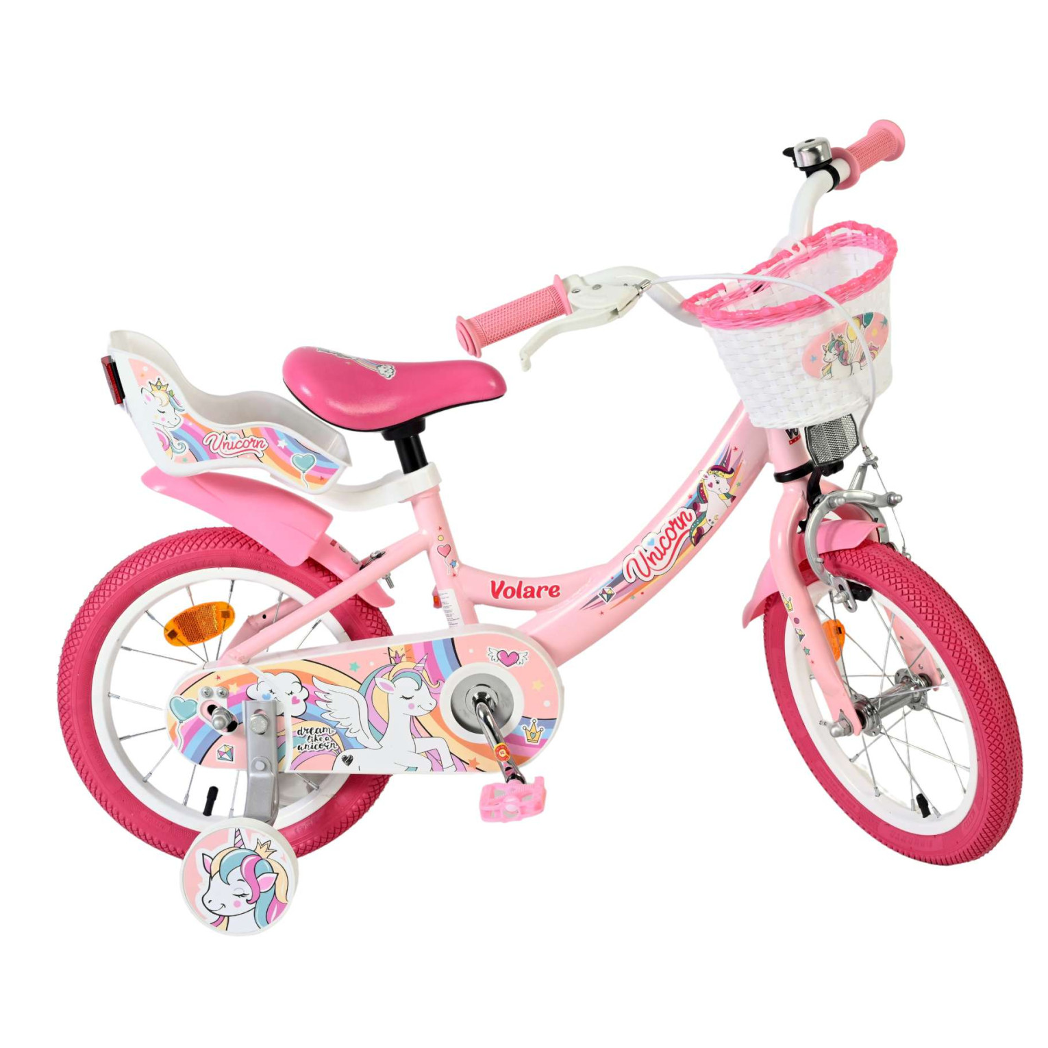 Volare Unicorn Fiets - 14 inch - Roze