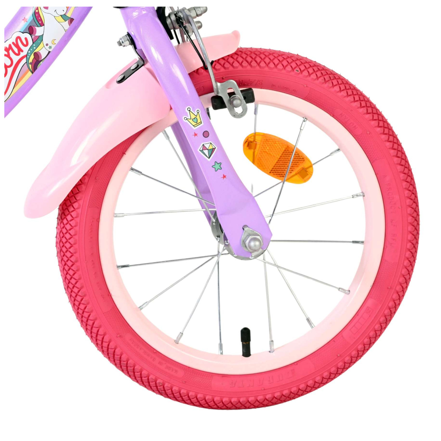 Volare Unicorn Fiets - 14 inch - Paars