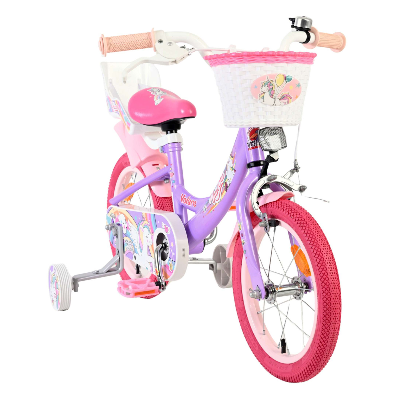 Volare Unicorn Fiets - 14 inch - Paars