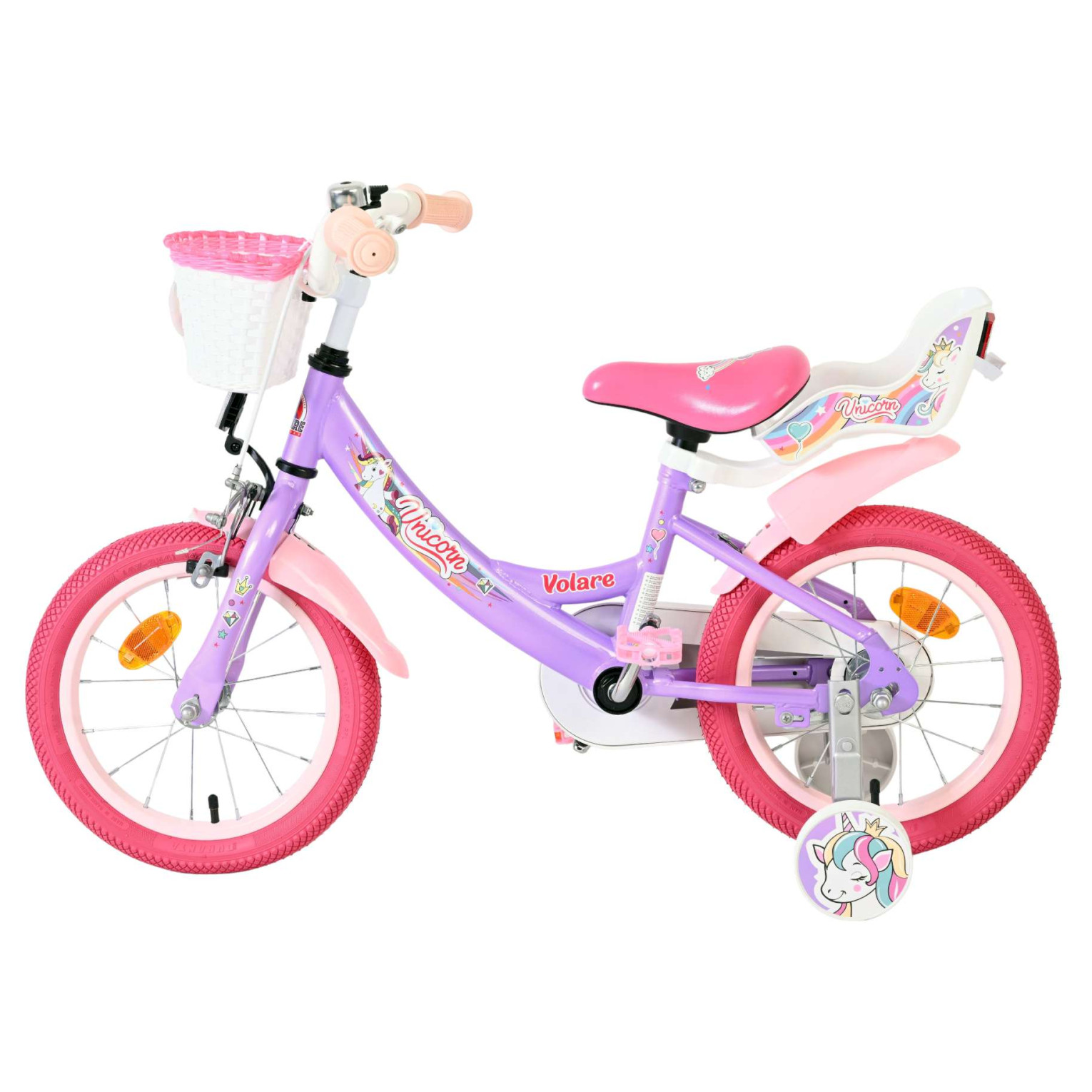 Volare Unicorn Fiets - 14 inch - Paars