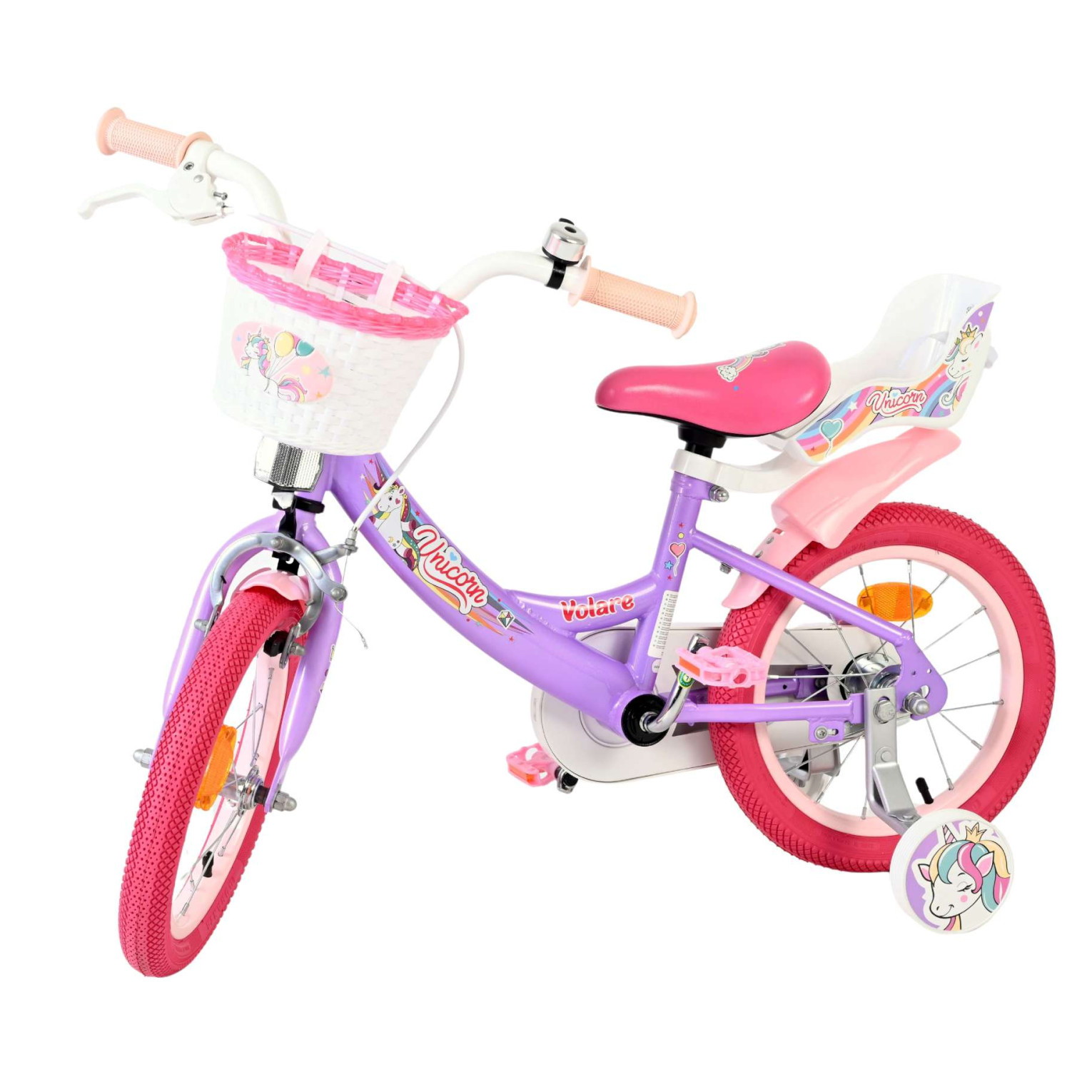 Volare Unicorn Fiets - 14 inch - Paars