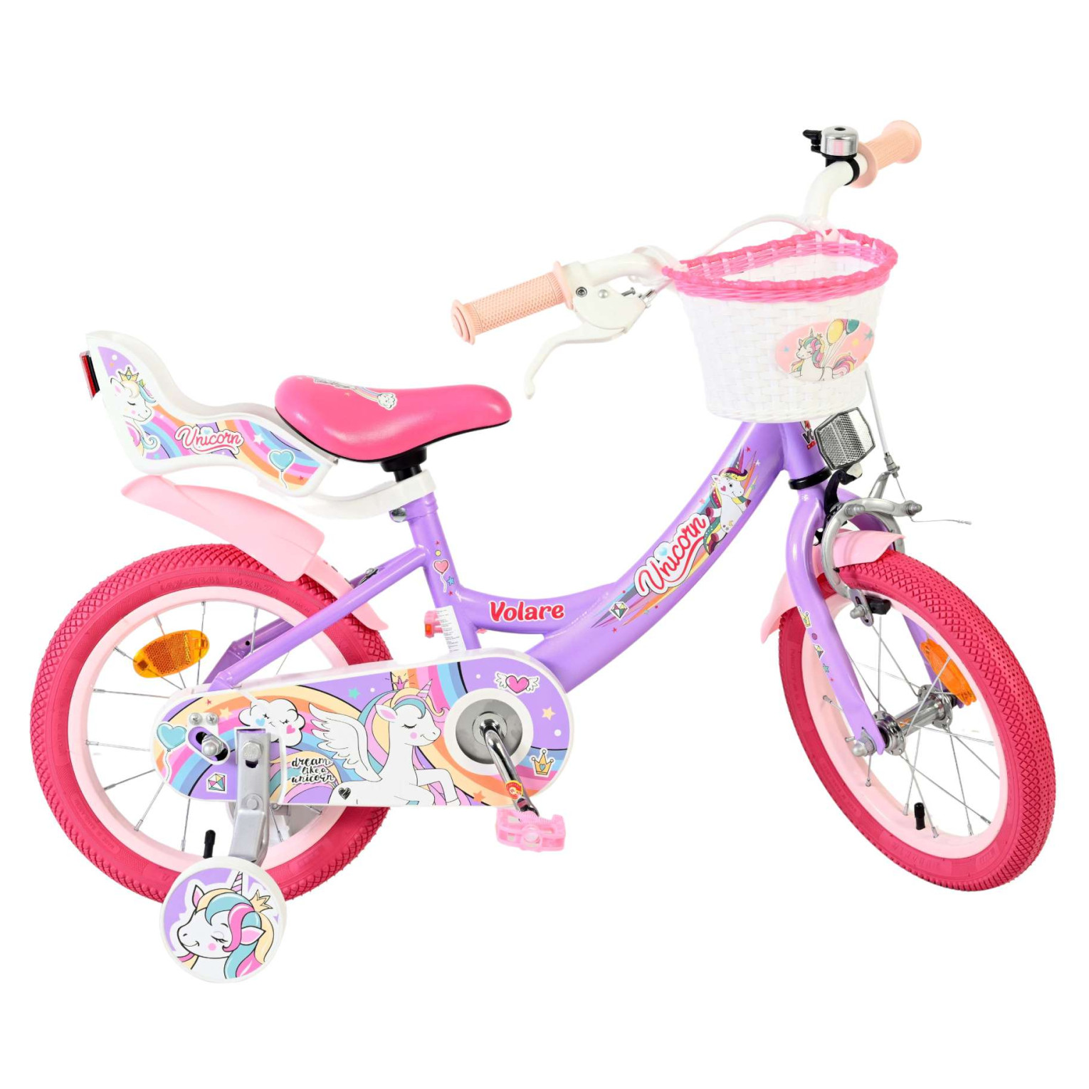 Volare Unicorn Fiets - 14 inch - Paars