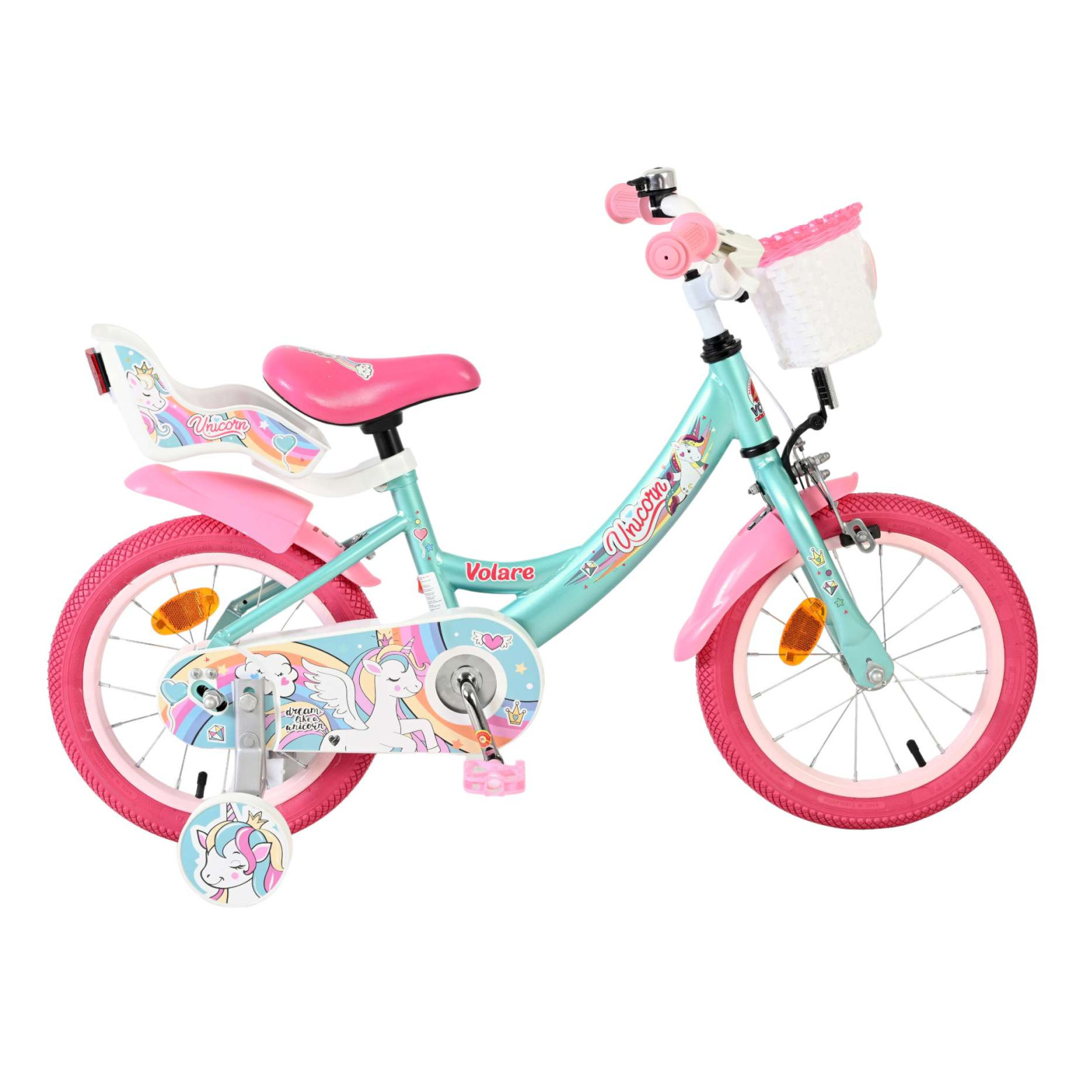 Volare Unicorn Fiets - 14 inch - Groen