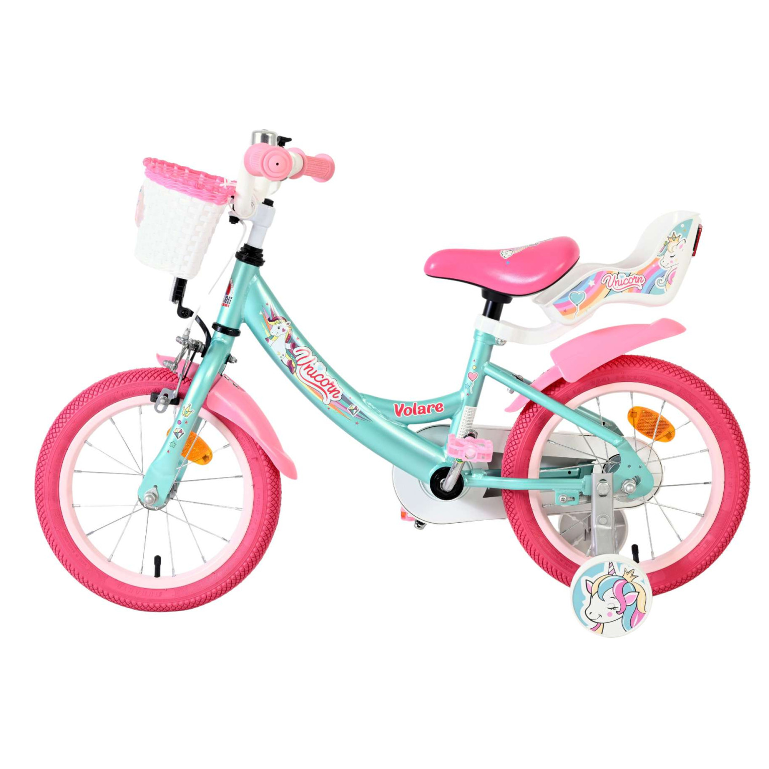 Volare Unicorn Fiets - 14 inch - Groen