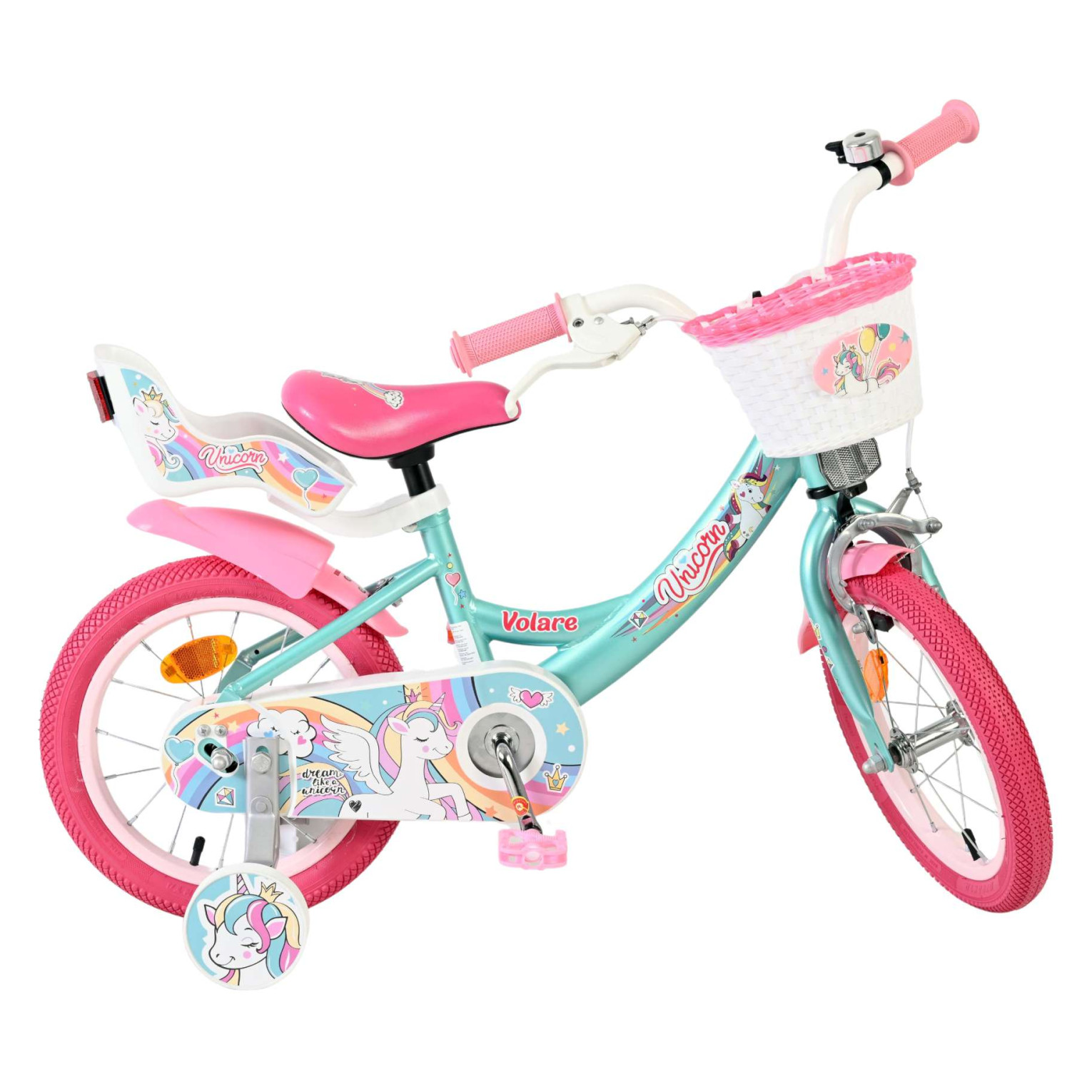 Volare Unicorn Fiets - 14 inch - Groen