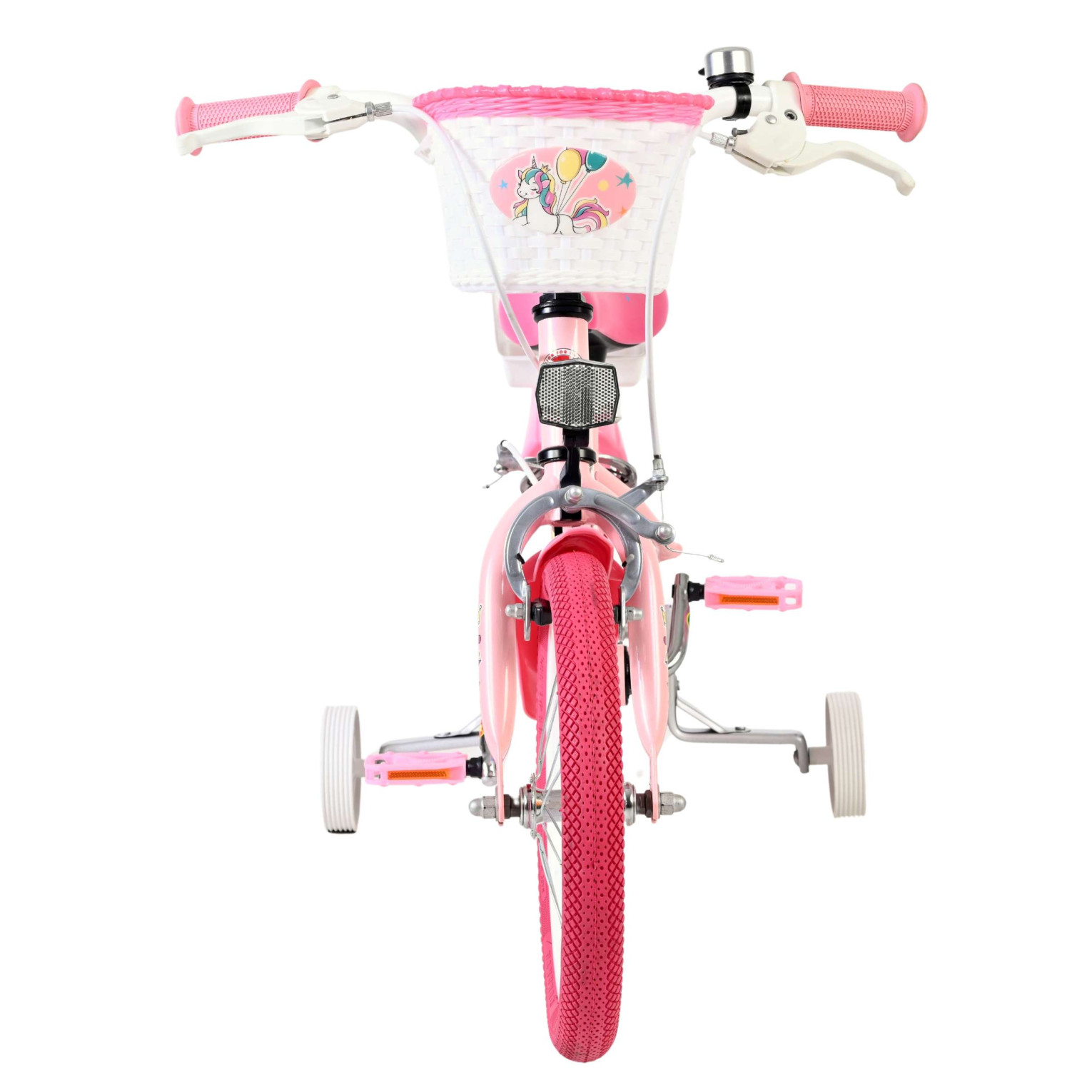 Volare Unicorn Fiets - 14 inch - Roze - Twee Handremmen