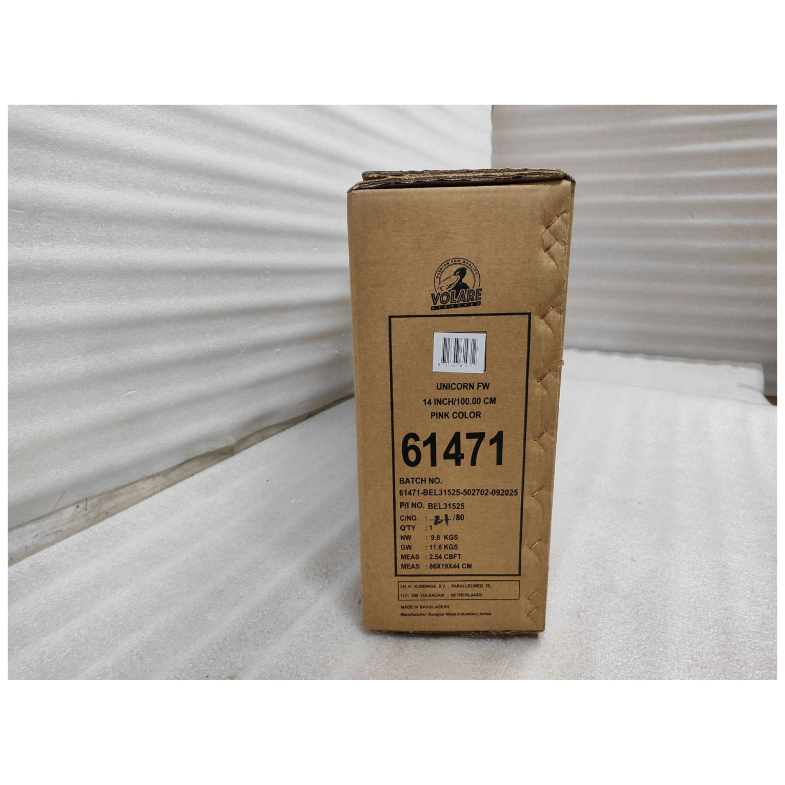 Volare Unicorn Fiets - 14 inch - Roze - Twee Handremmen