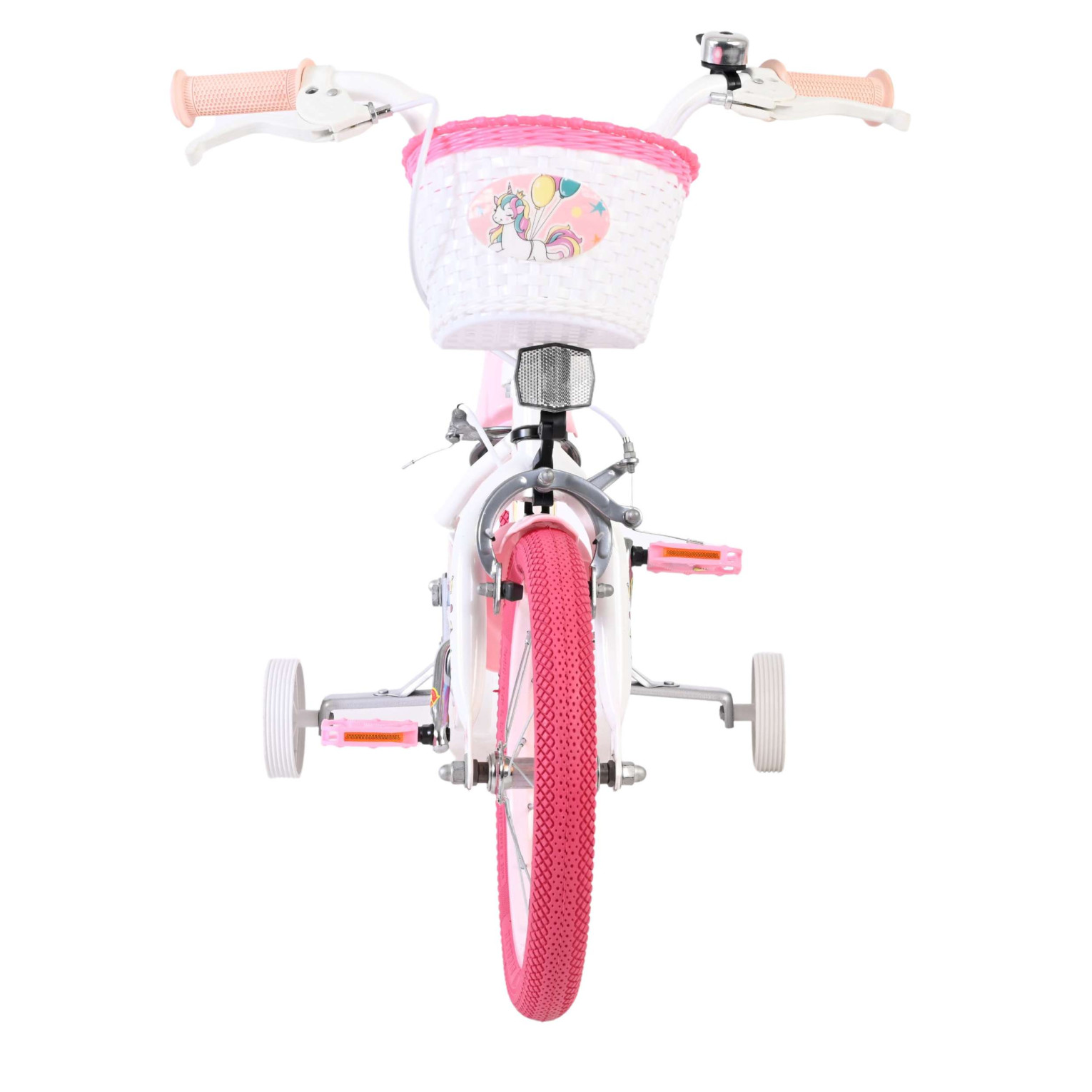 Volare Unicorn Fiets - 14 inch - Wit - Twee Handremmen