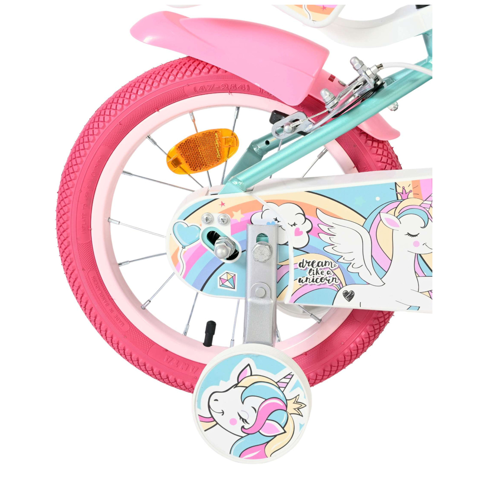 Volare Unicorn Fiets - 14 inch - Groen - Twee Handremmen