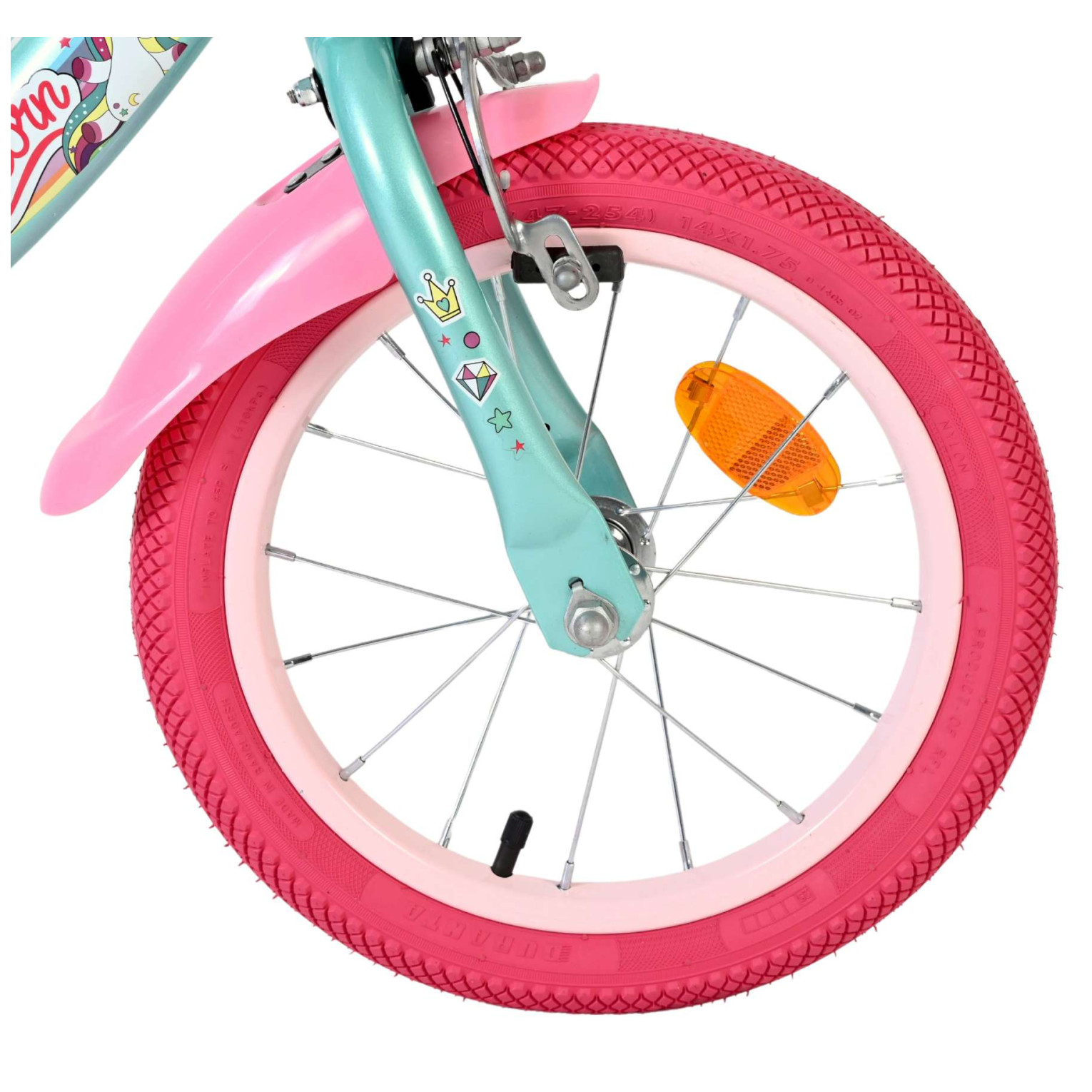 Volare Unicorn Fiets - 14 inch - Groen - Twee Handremmen