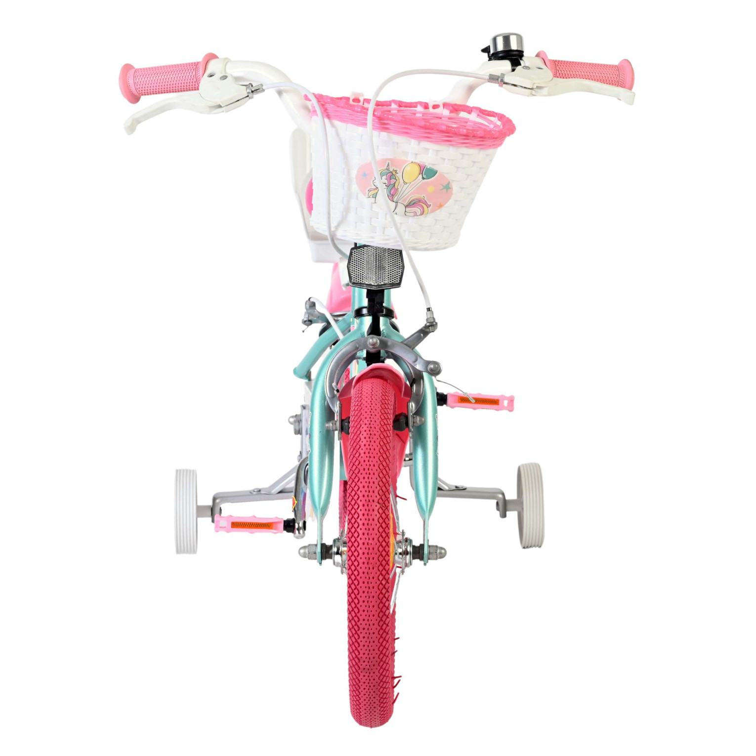 Volare Unicorn Fiets - 14 inch - Groen - Twee Handremmen