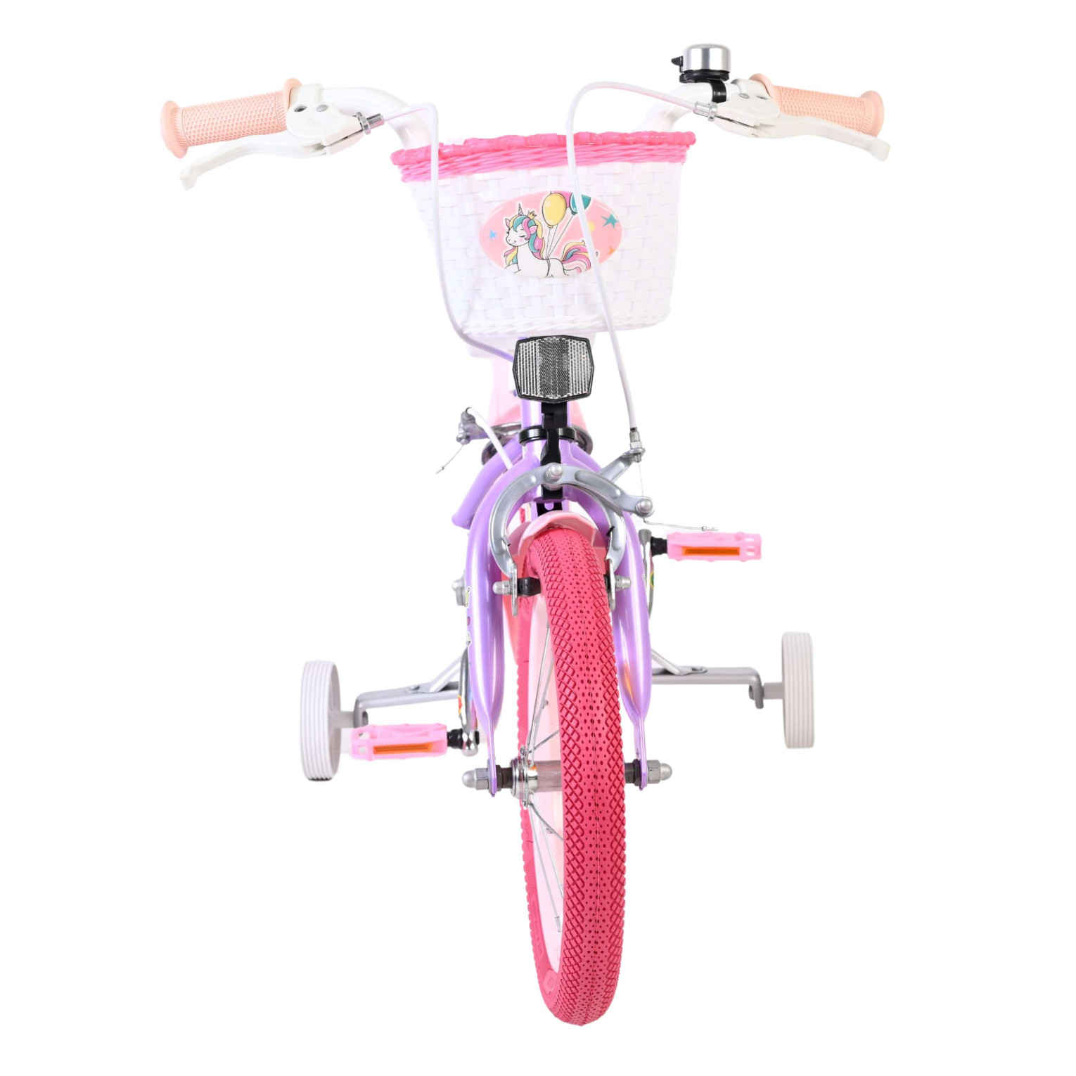Volare Unicorn Fiets - 14 inch - Paars - Twee Handremmen