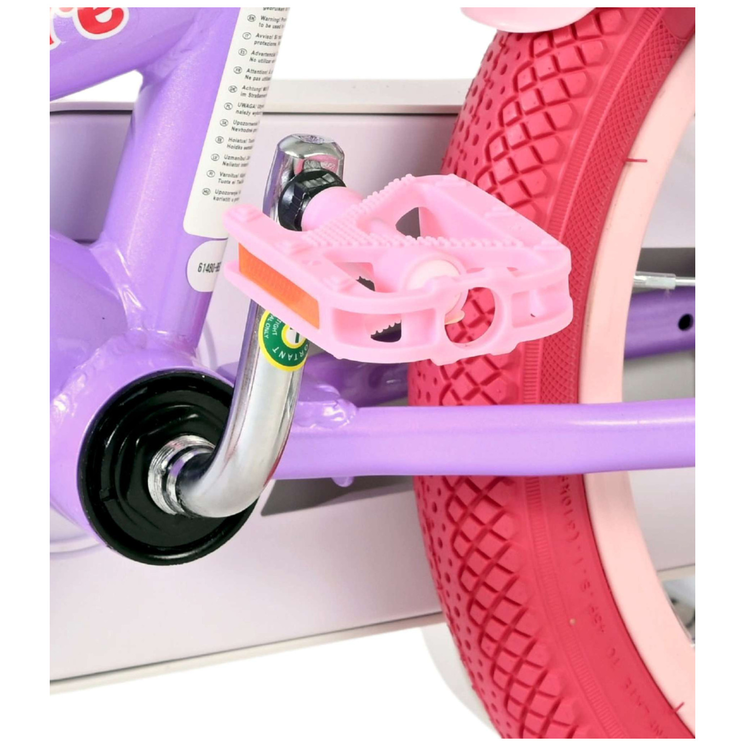 Volare Unicorn Fiets - 14 inch - Paars - Twee Handremmen