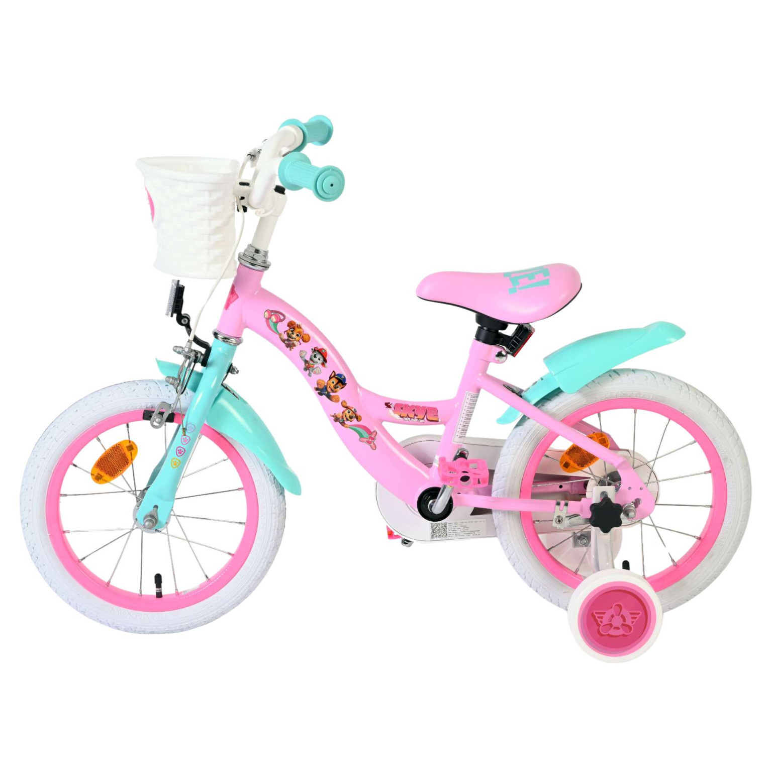 Paw Patrol Fiets - 14 inch - Roze