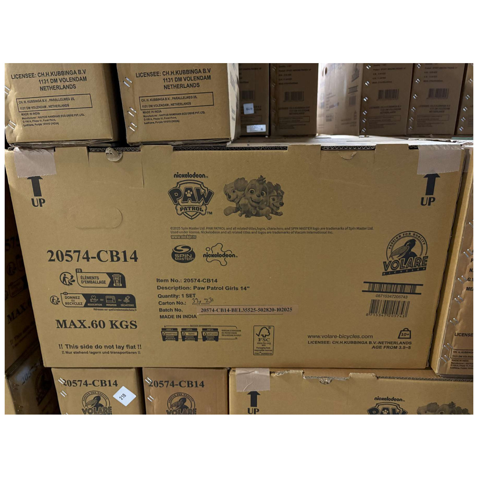 Paw Patrol Fiets - 14 inch - Roze