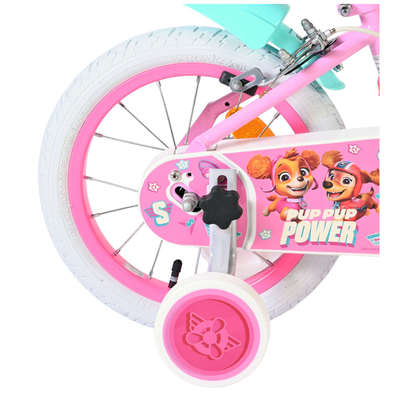 Paw Patrol Fiets - 14 inch - Roze - Twee handremmen