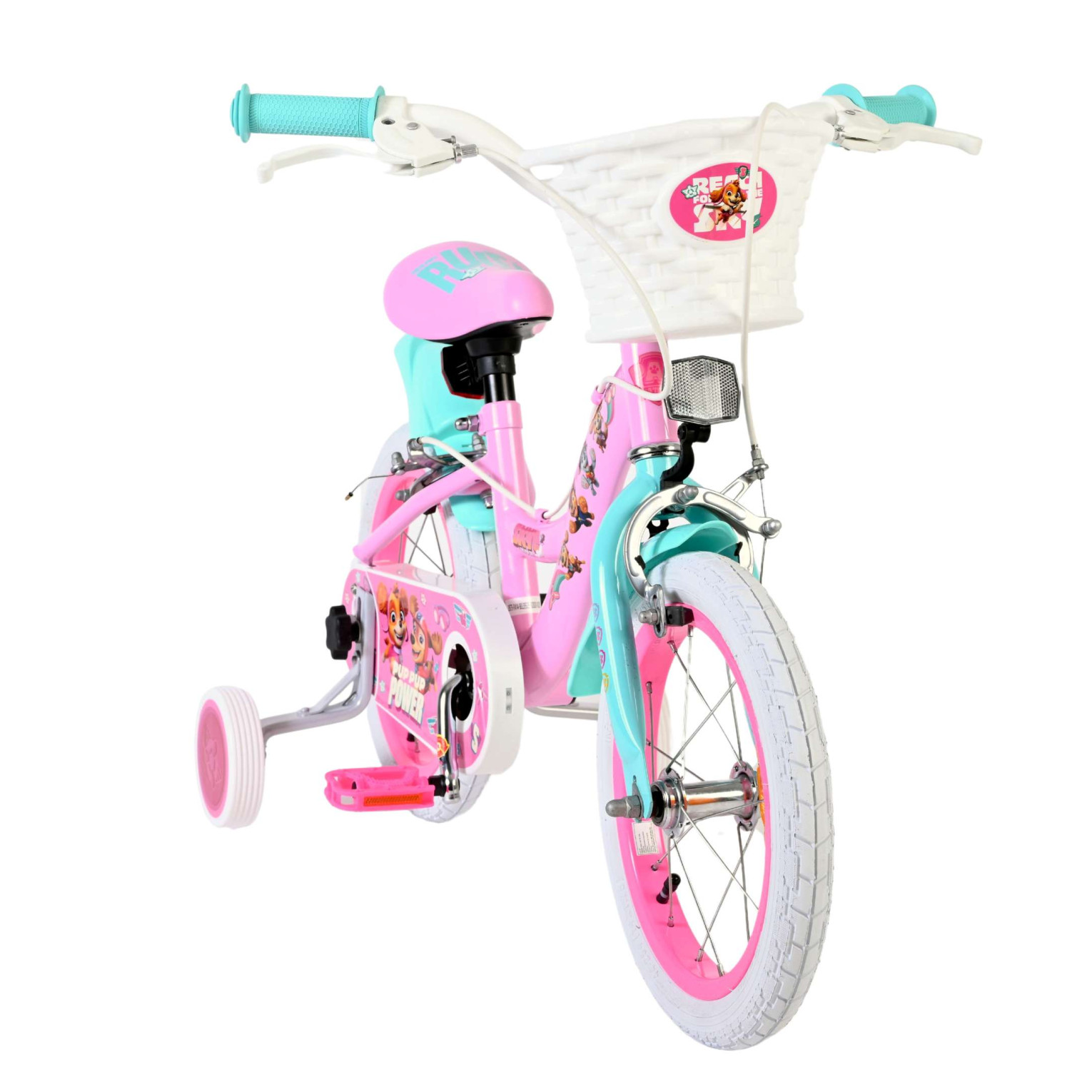 Paw Patrol Fiets - 14 inch - Roze - Twee handremmen