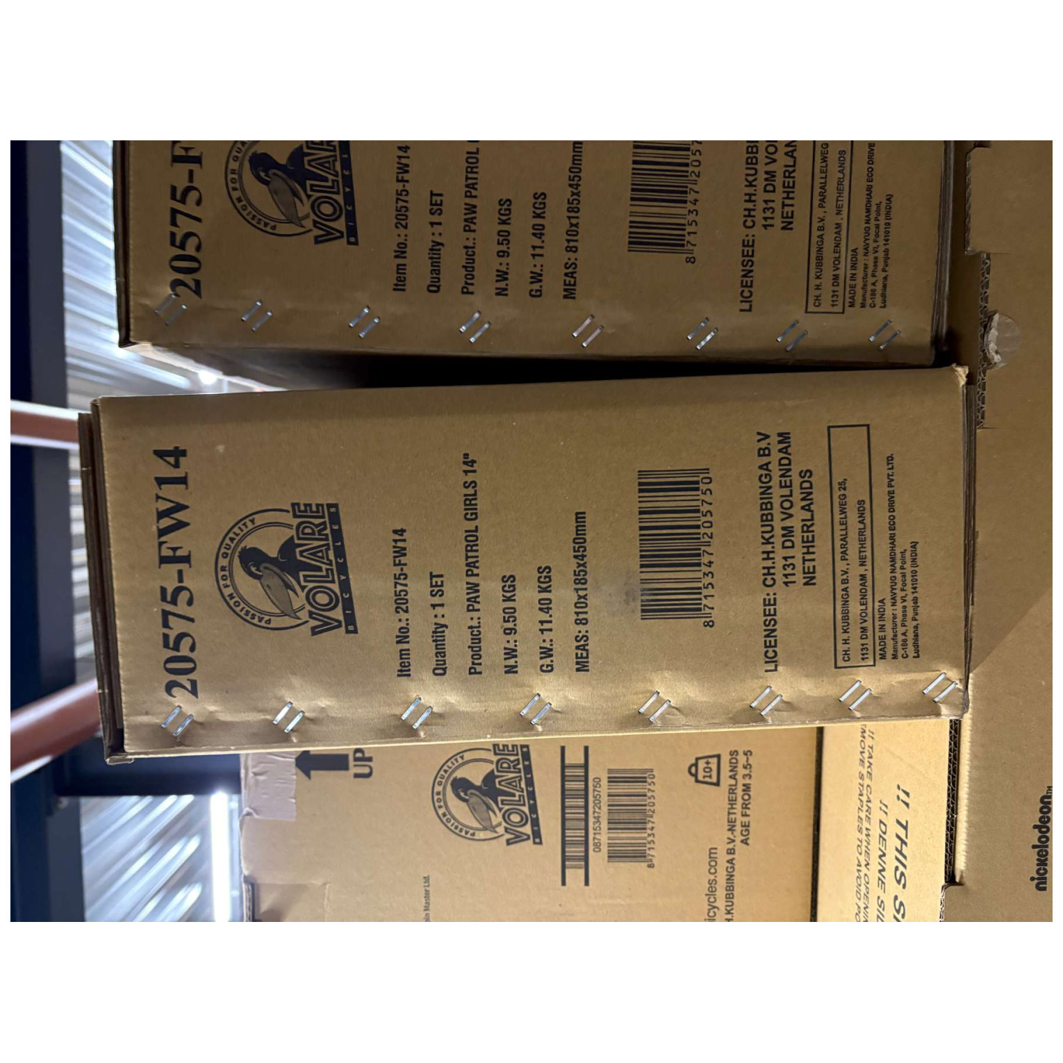 Paw Patrol Fiets - 14 inch - Roze - Twee handremmen