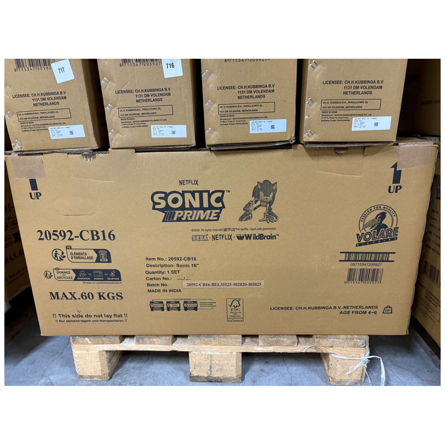 Sonic Fiets - 16 inch - Blauw