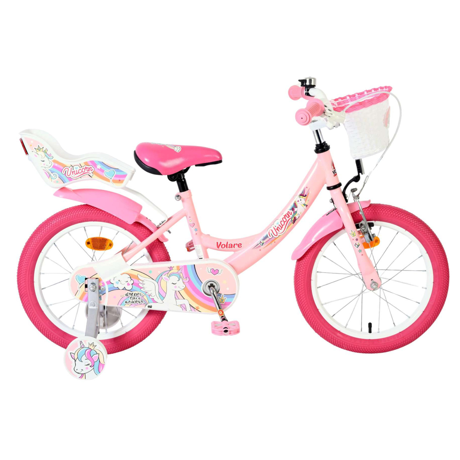 Volare Unicorn Fiets - 16 inch - Roze