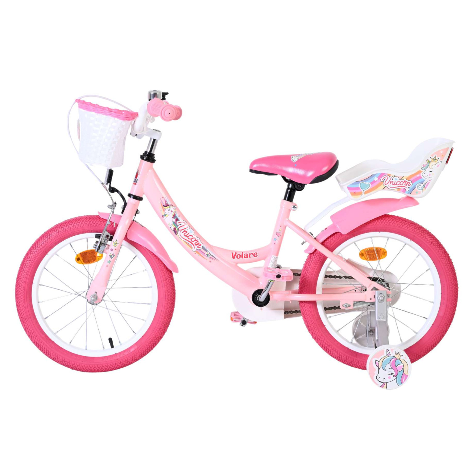 Volare Unicorn Fiets - 16 inch - Roze