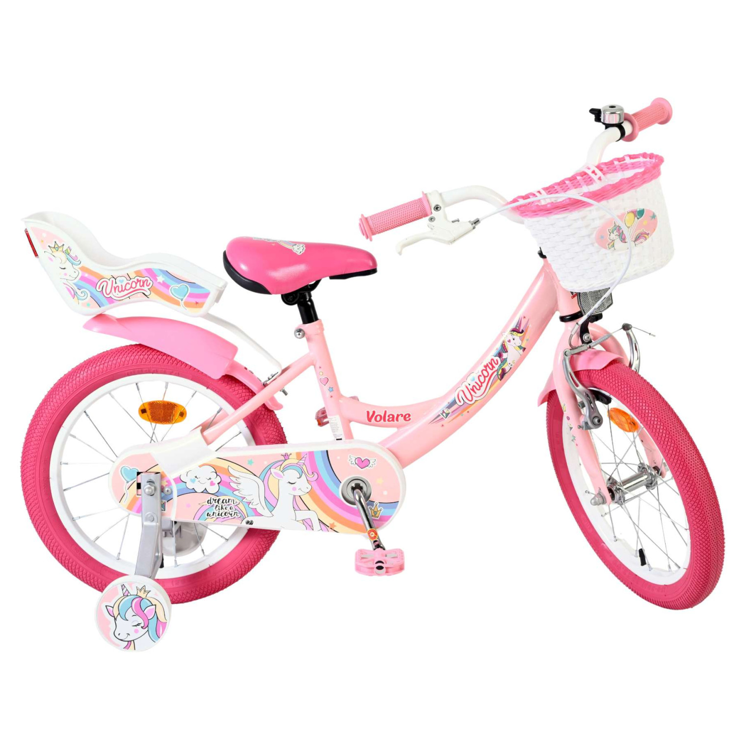Volare Unicorn Fiets - 16 inch - Roze