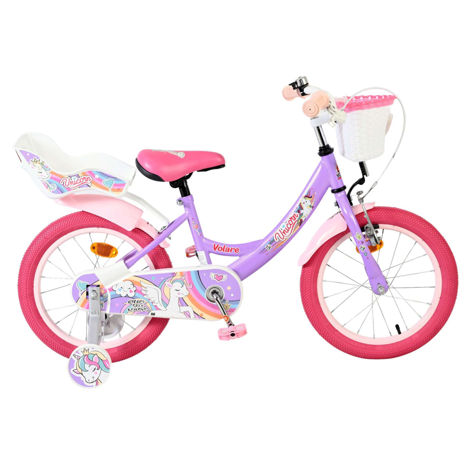 Volare Unicorn Fiets - 16 inch - Paars