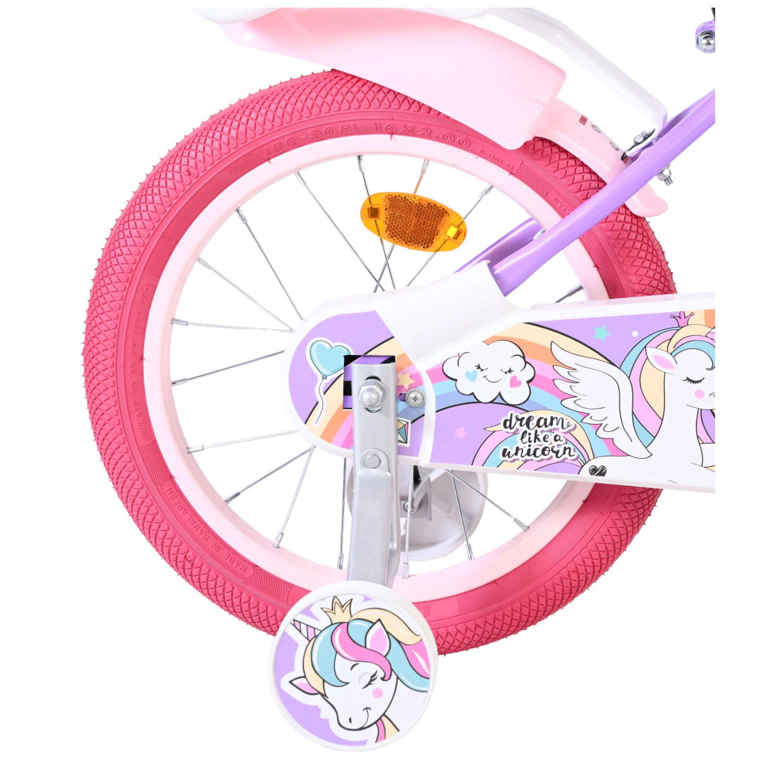Volare Unicorn Fiets - 16 inch - Paars