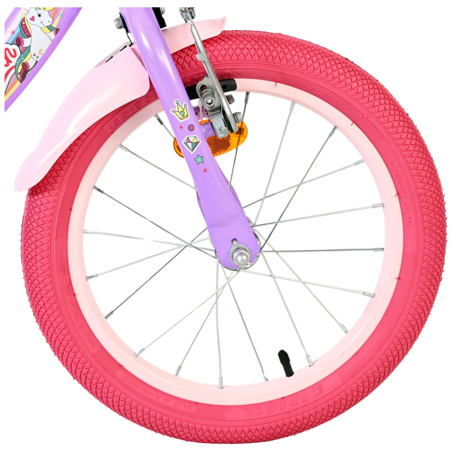Volare Unicorn Fiets - 16 inch - Paars