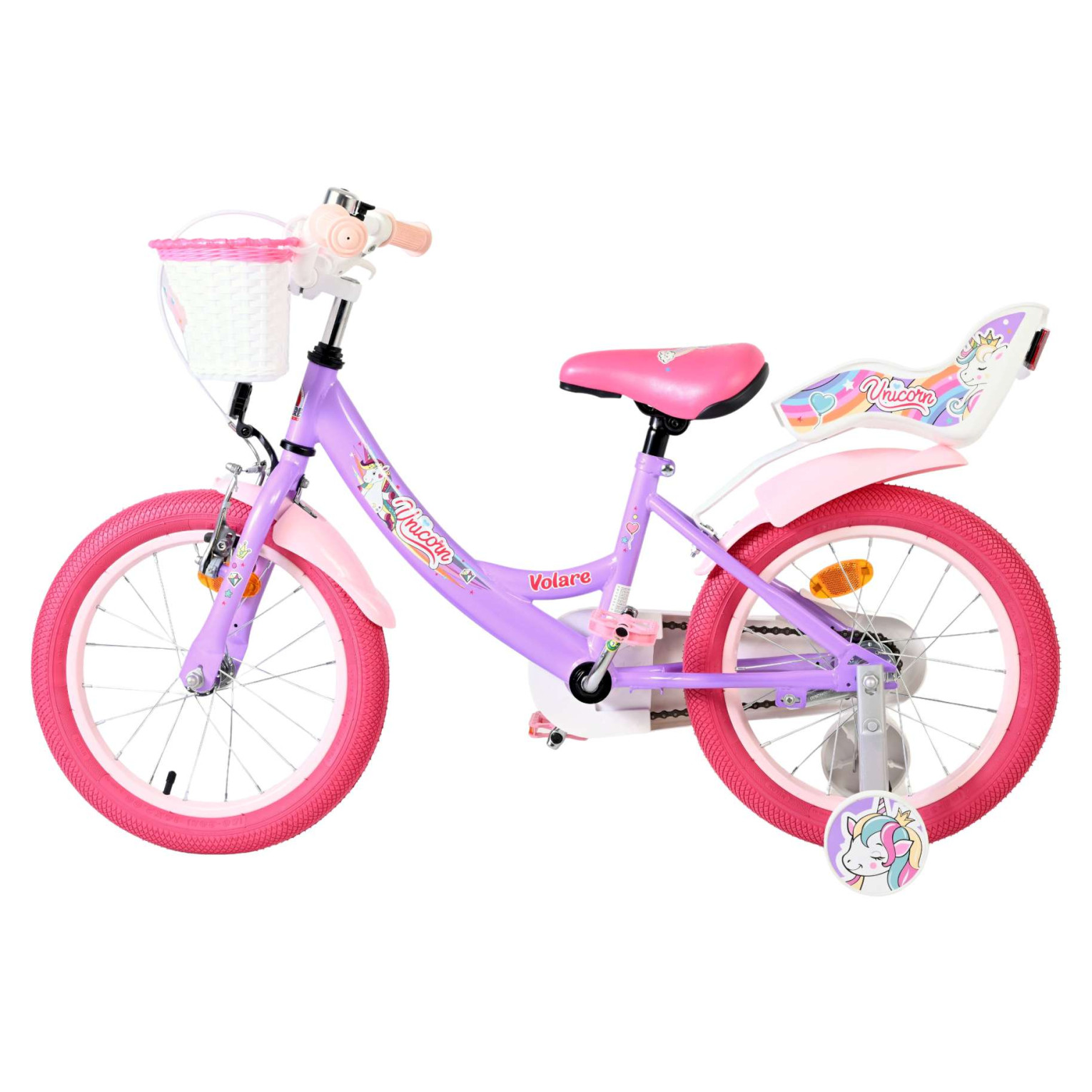 Volare Unicorn Fiets - 16 inch - Paars