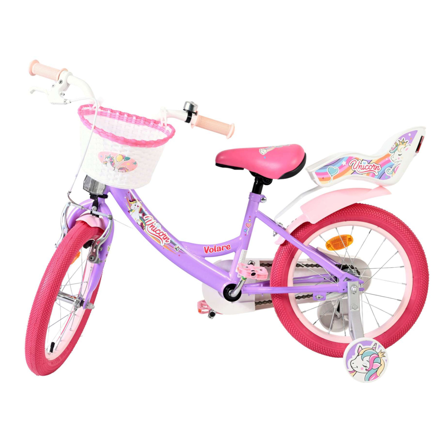 Volare Unicorn Fiets - 16 inch - Paars