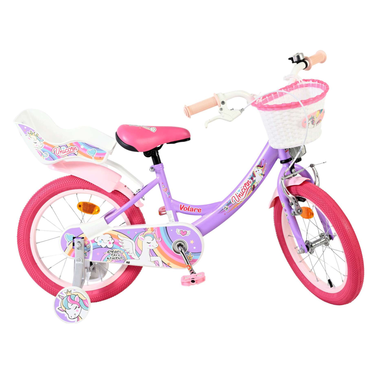 Volare Unicorn Fiets - 16 inch - Paars