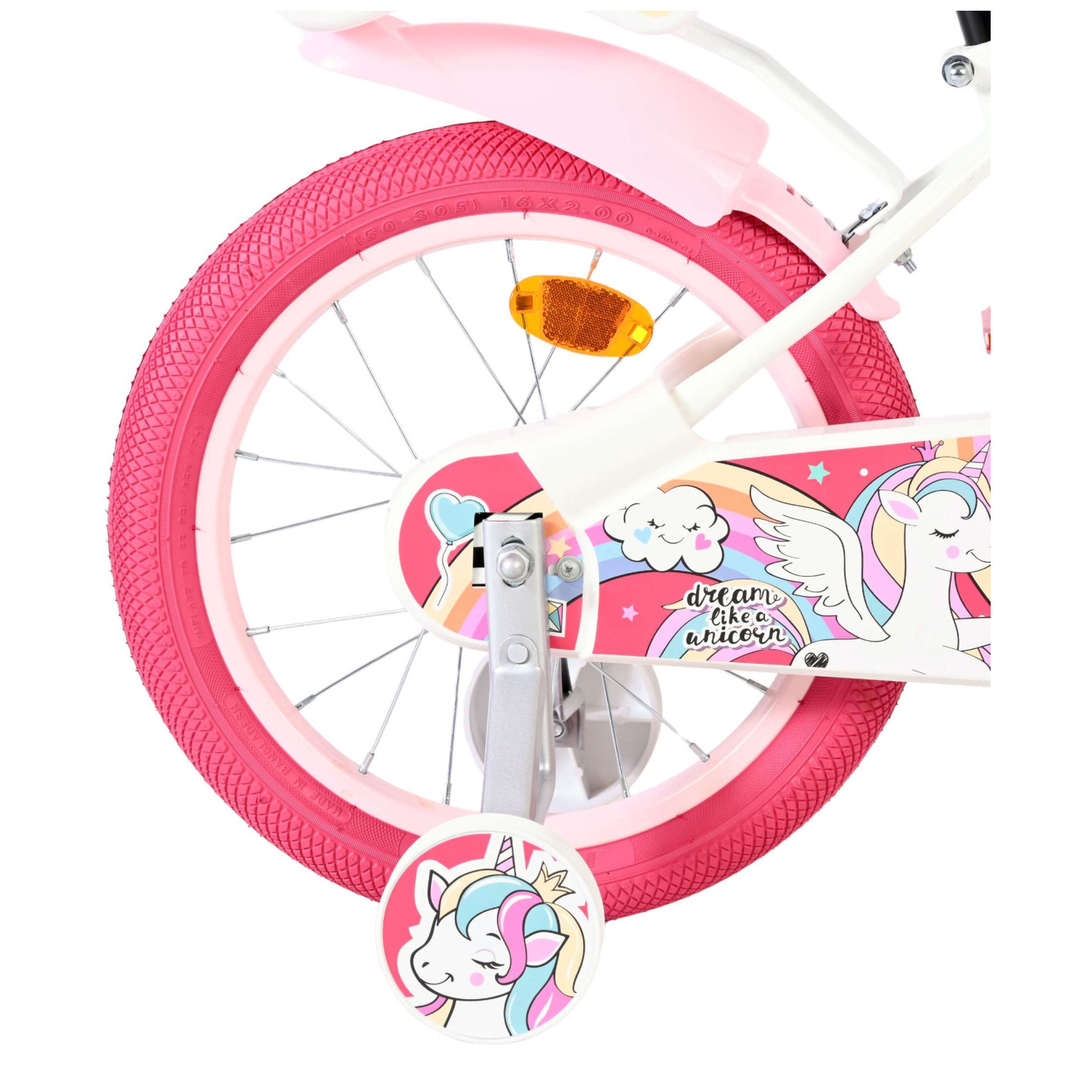 Volare Unicorn Fiets - 16 inch - Wit