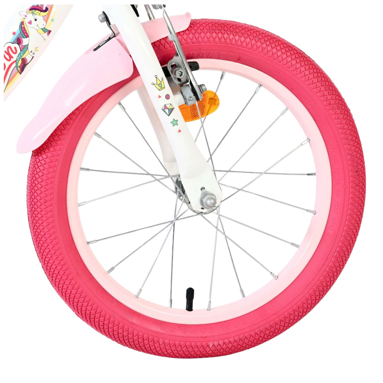 Volare Unicorn Fiets - 16 inch - Wit