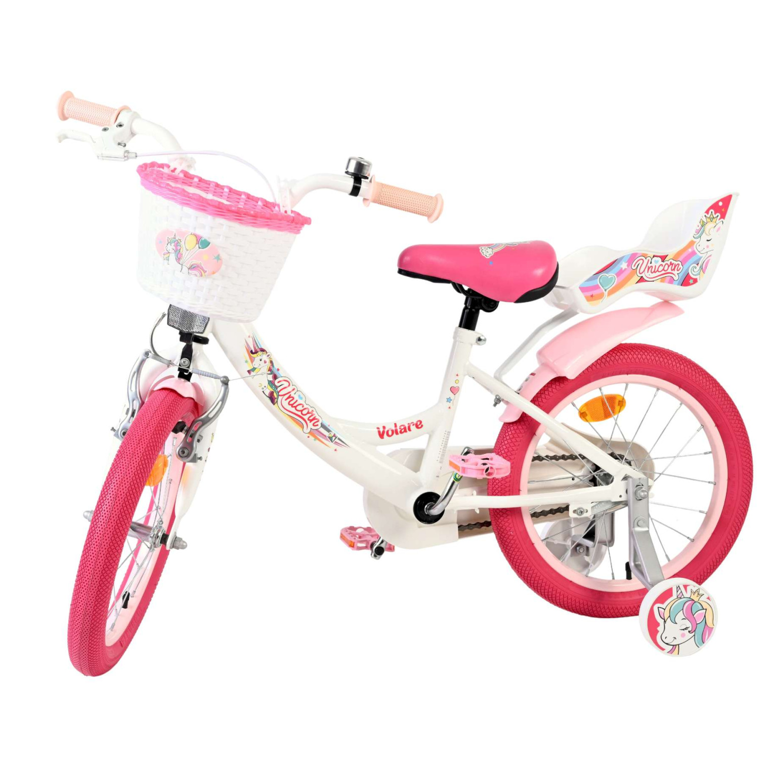 Volare Unicorn Fiets - 16 inch - Wit