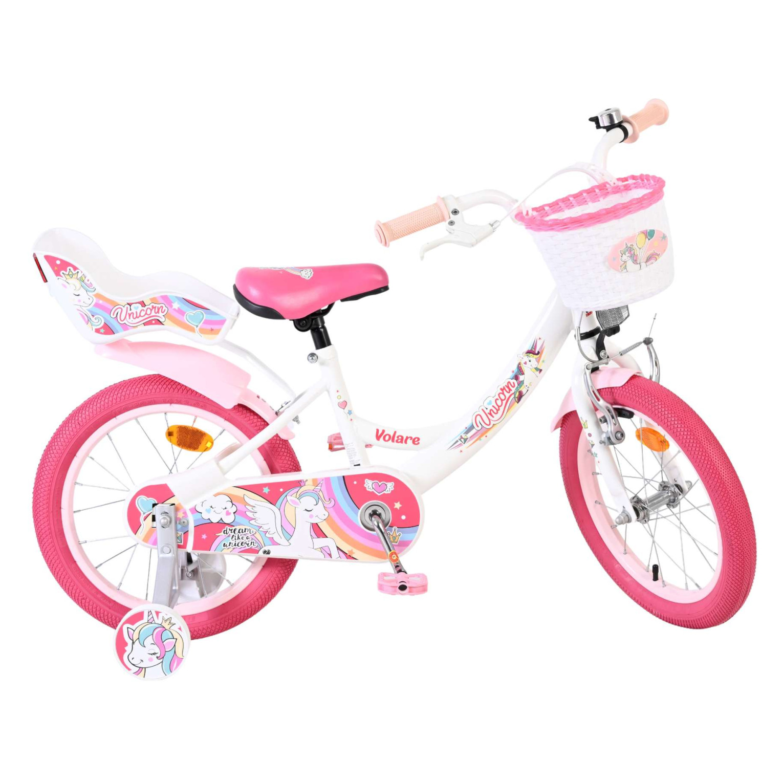 Volare Unicorn Fiets - 16 inch - Wit