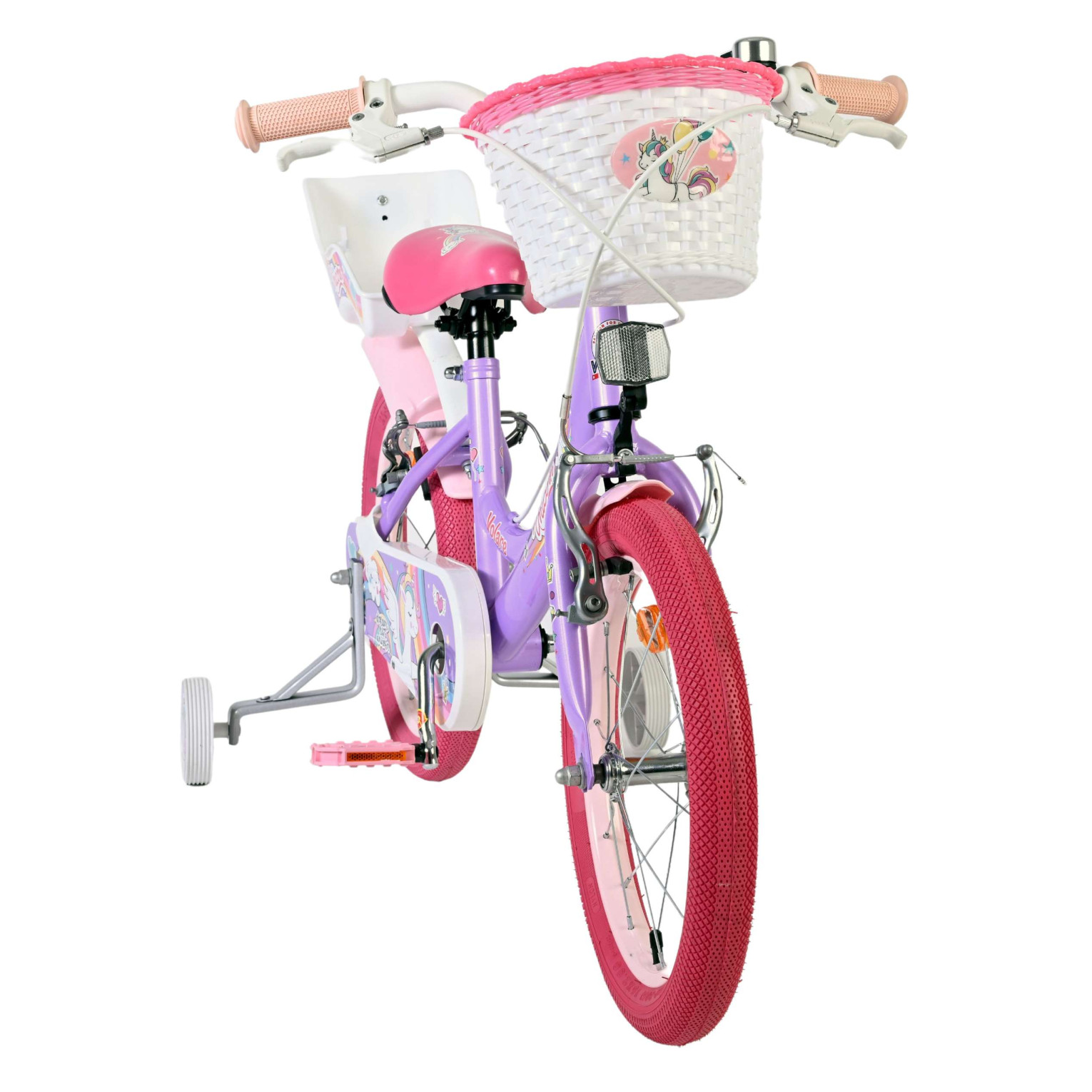 Volare Unicorn Fiets - 16 inch - Paars - Twee Handremmen