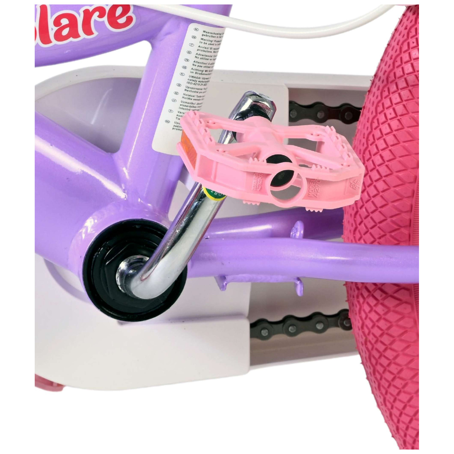 Volare Unicorn Fiets - 16 inch - Paars - Twee Handremmen