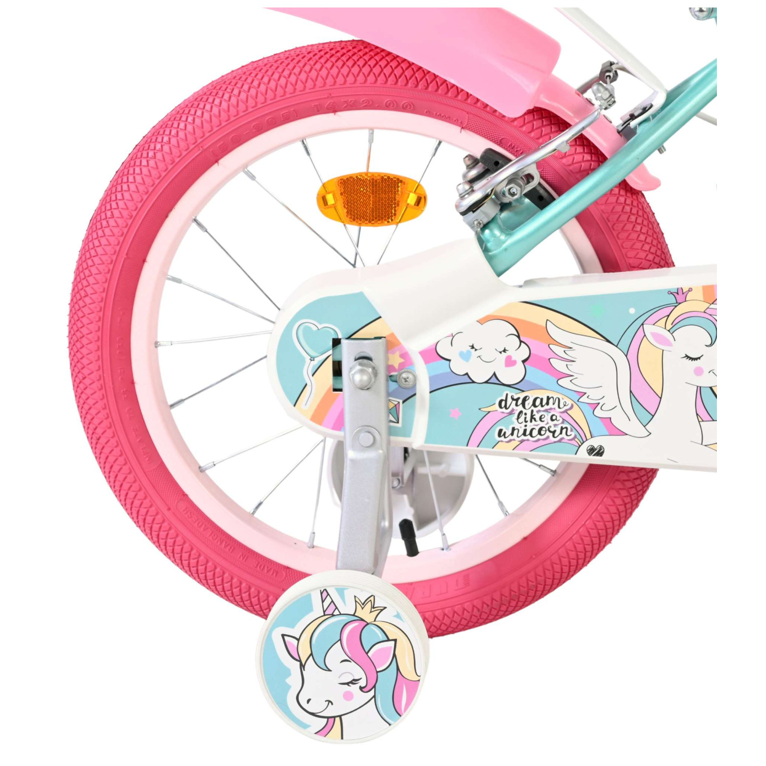 Volare Unicorn Fiets - 16 inch - Groen - Twee Handremmen
