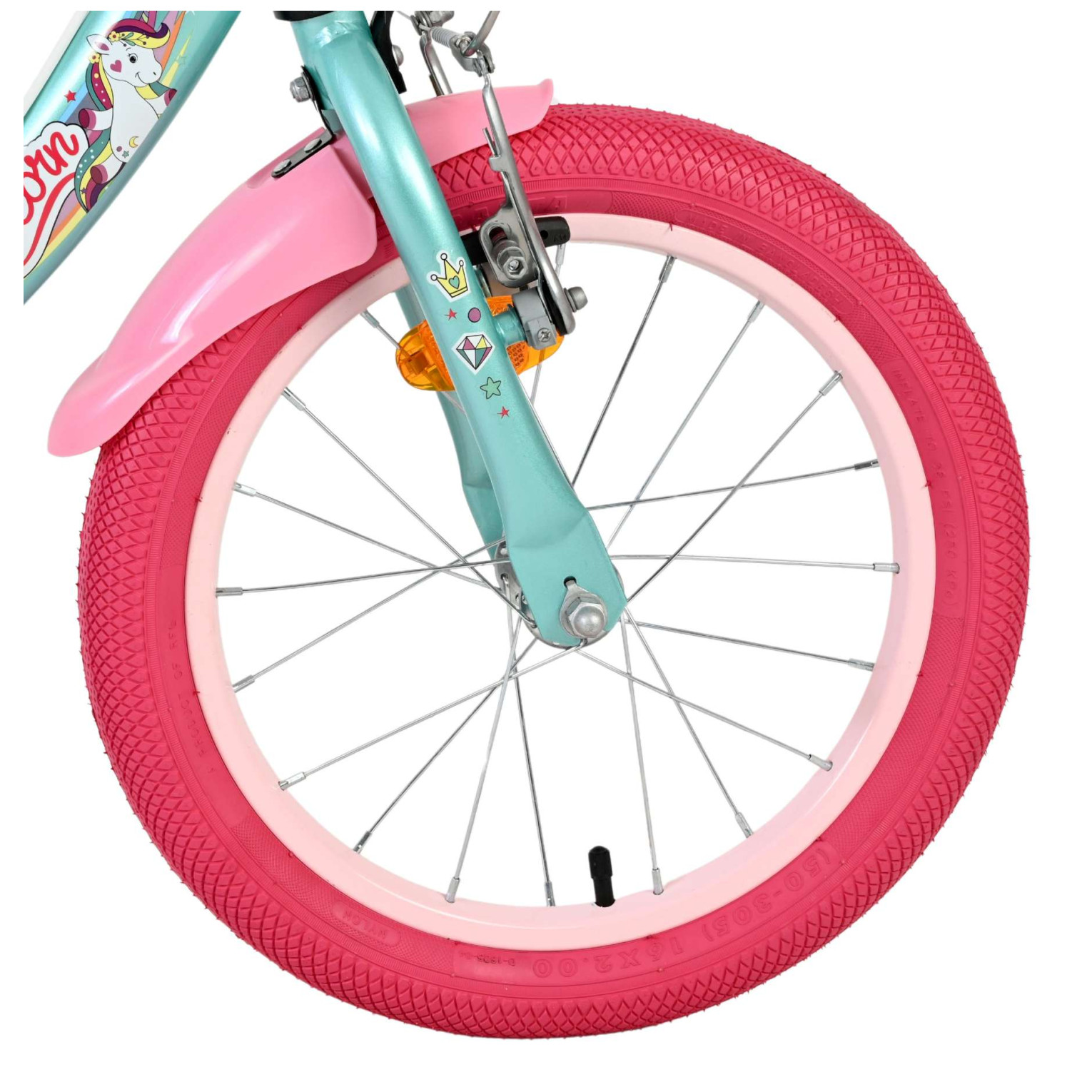 Volare Unicorn Fiets - 16 inch - Groen - Twee Handremmen