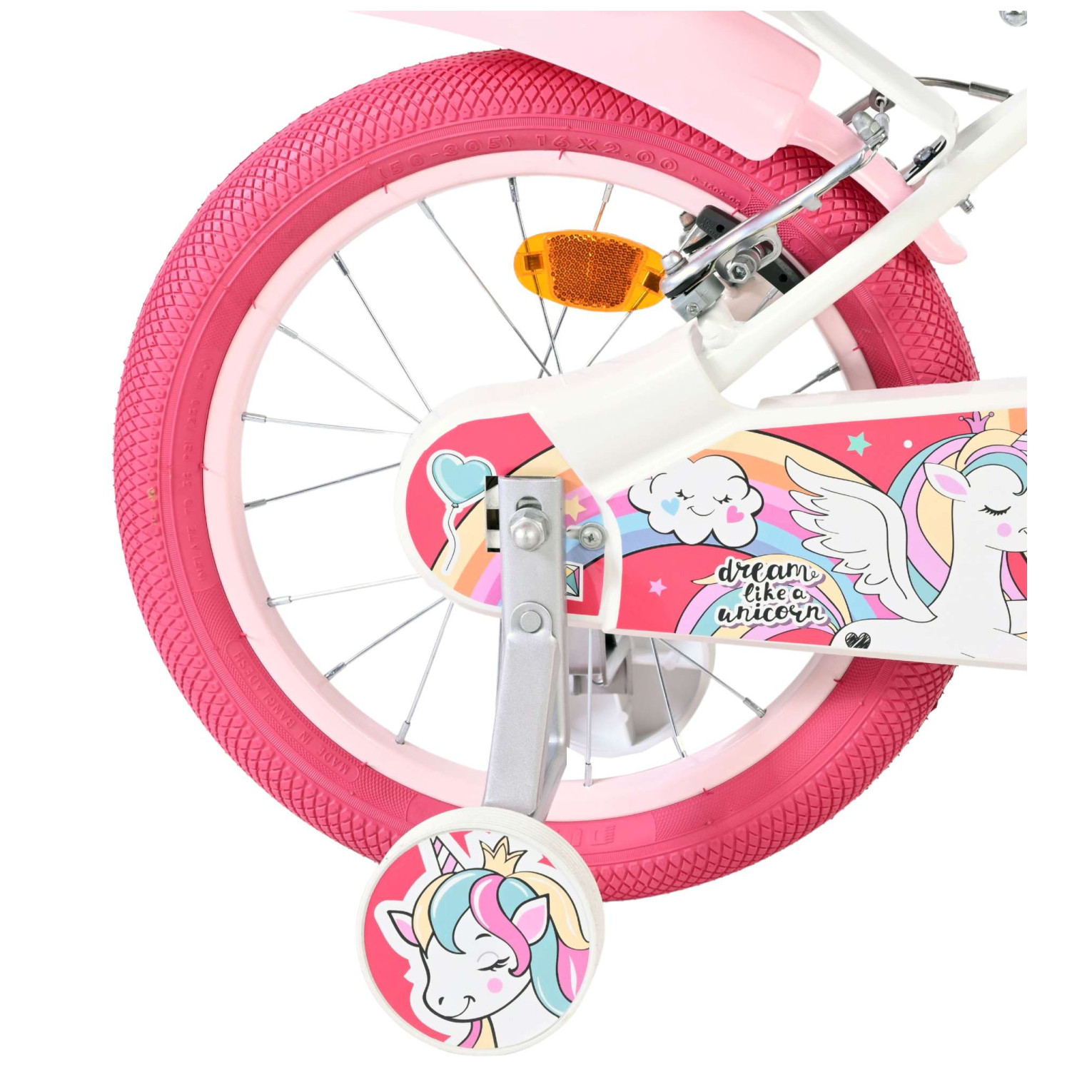 Volare Unicorn Fiets - 16 inch - Wit - Twee Handremmen