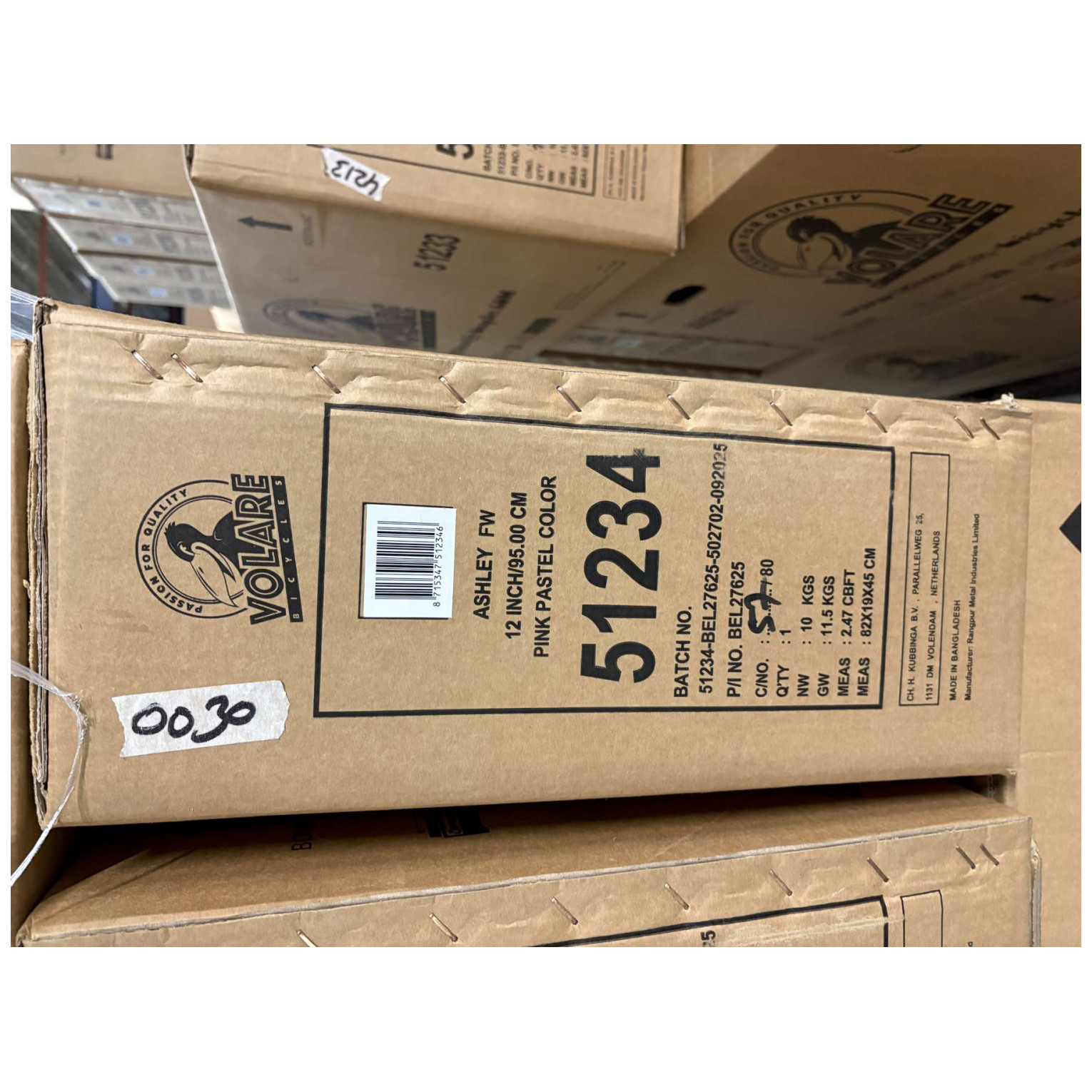 Volare Ashley Fiets - 12 inch - Roze - Twee handremmen