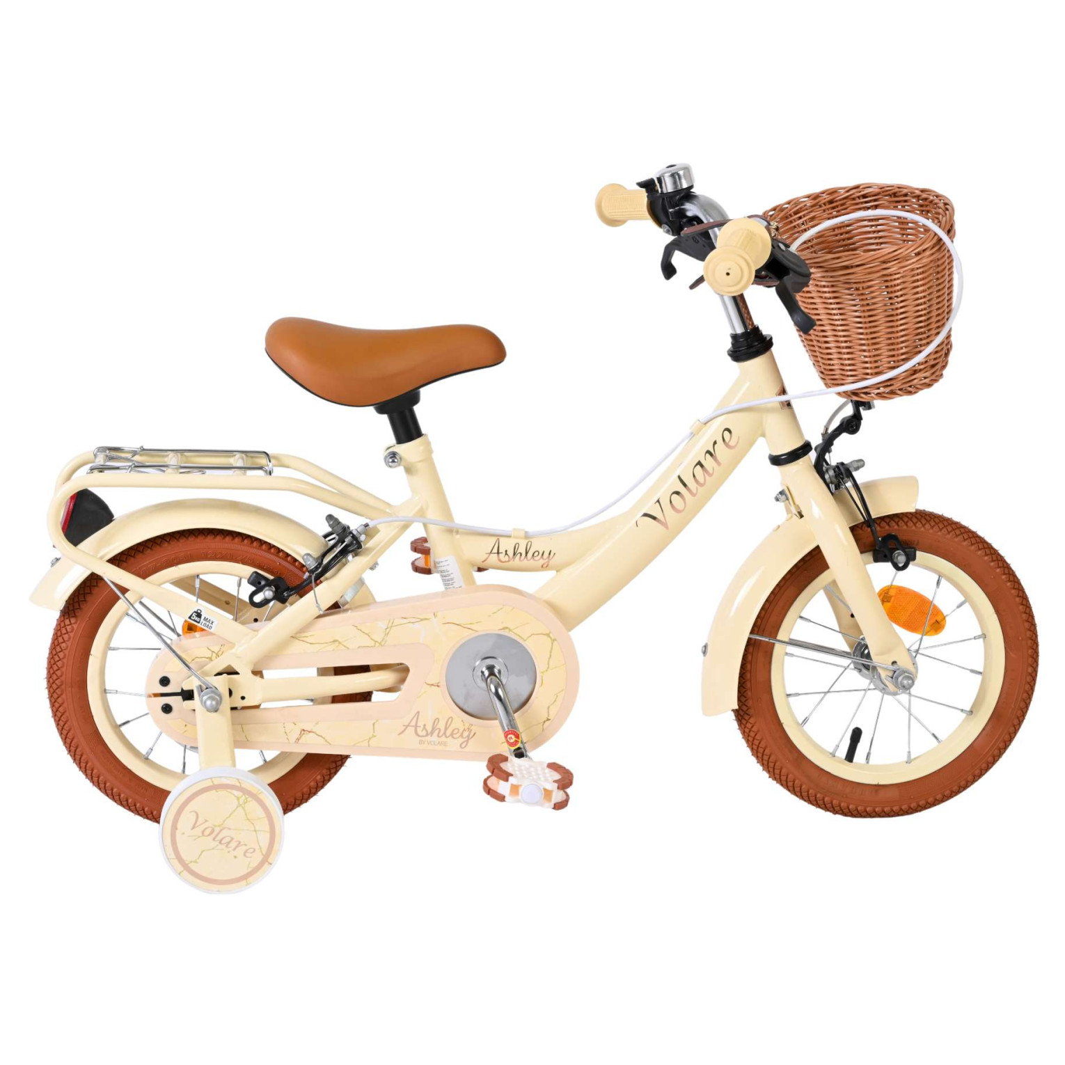 Volare Ashley Fiets - 12 inch - Créme - Twee handremmen