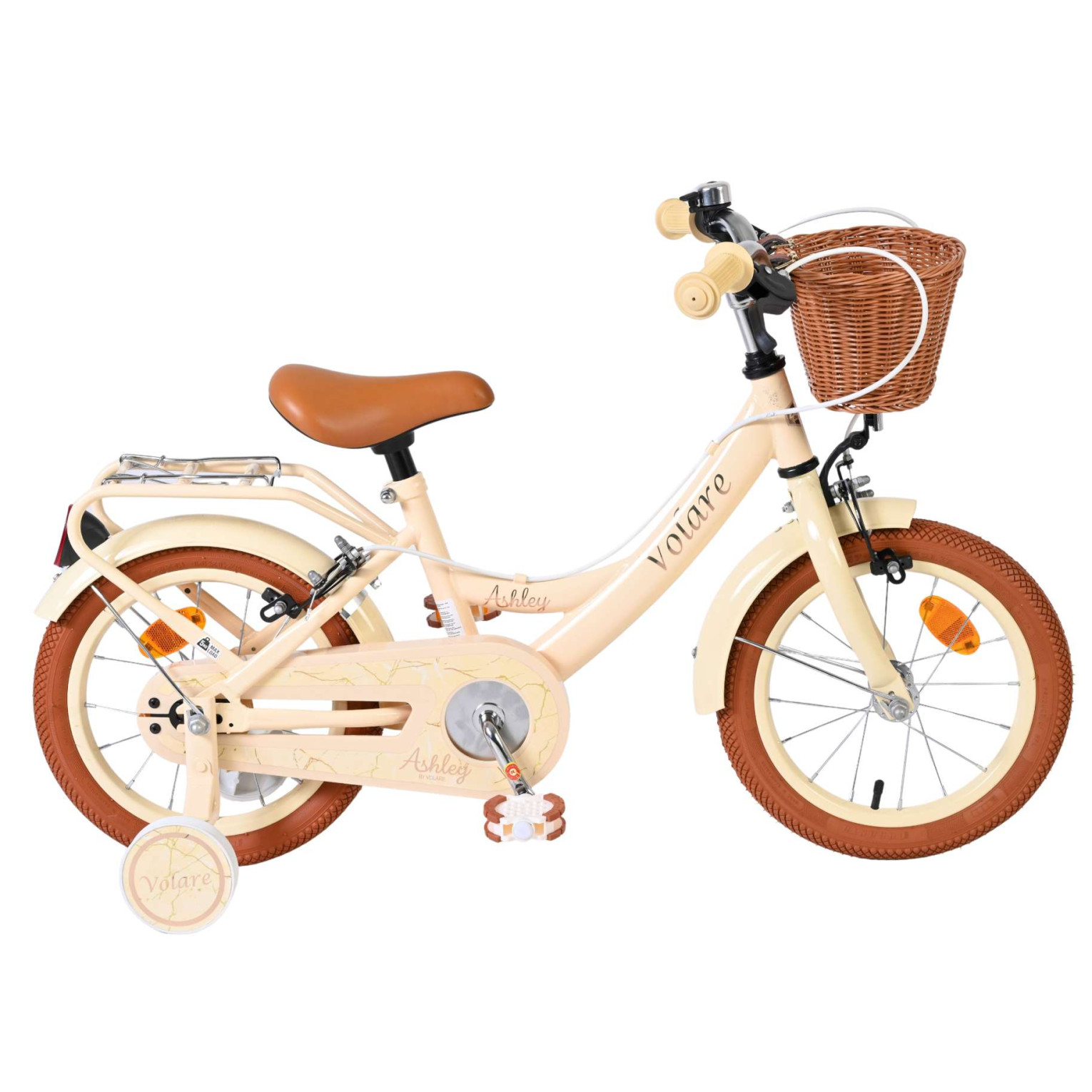 Volare Ashley Fiets - 14 inch - Creme - Twee Handremmen