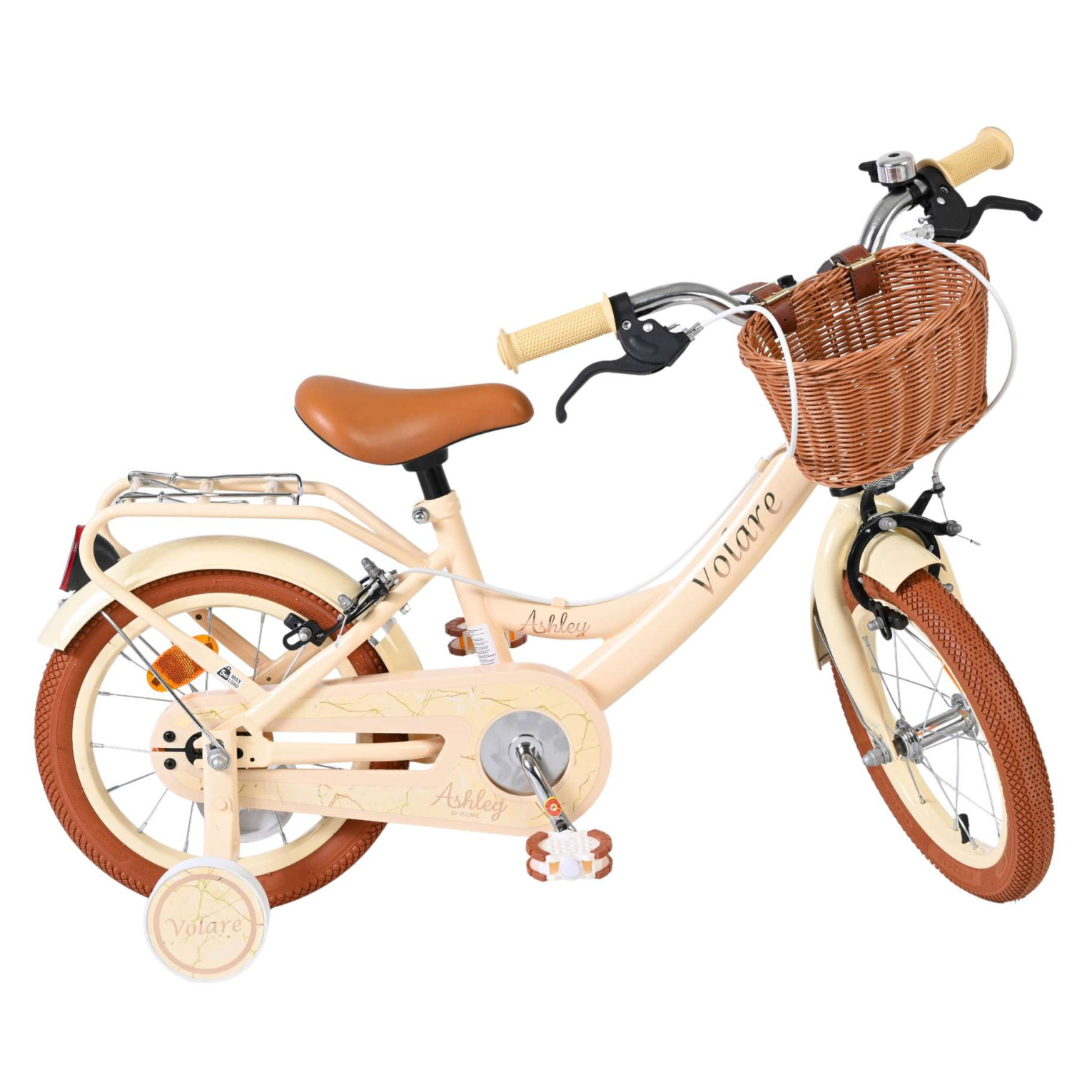Volare Ashley Fiets - 14 inch - Creme - Twee Handremmen