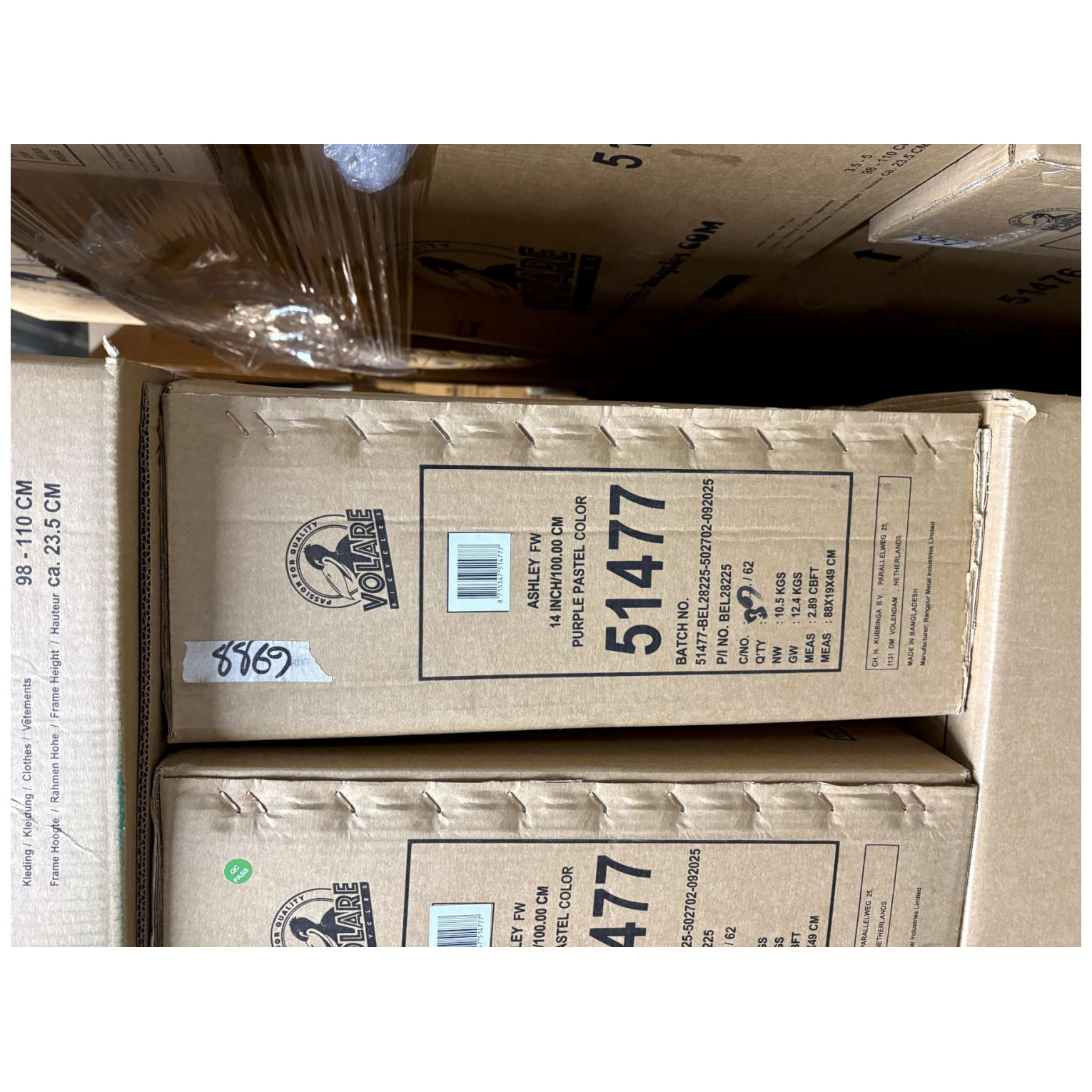 Volare Ashley Fiets - 14 inch - Lila - Twee Handremmen