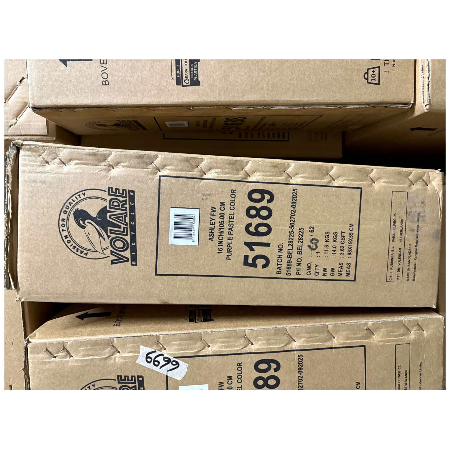 Volare Ashley Fiets - 16 inch - Lila - Twee Handremmen