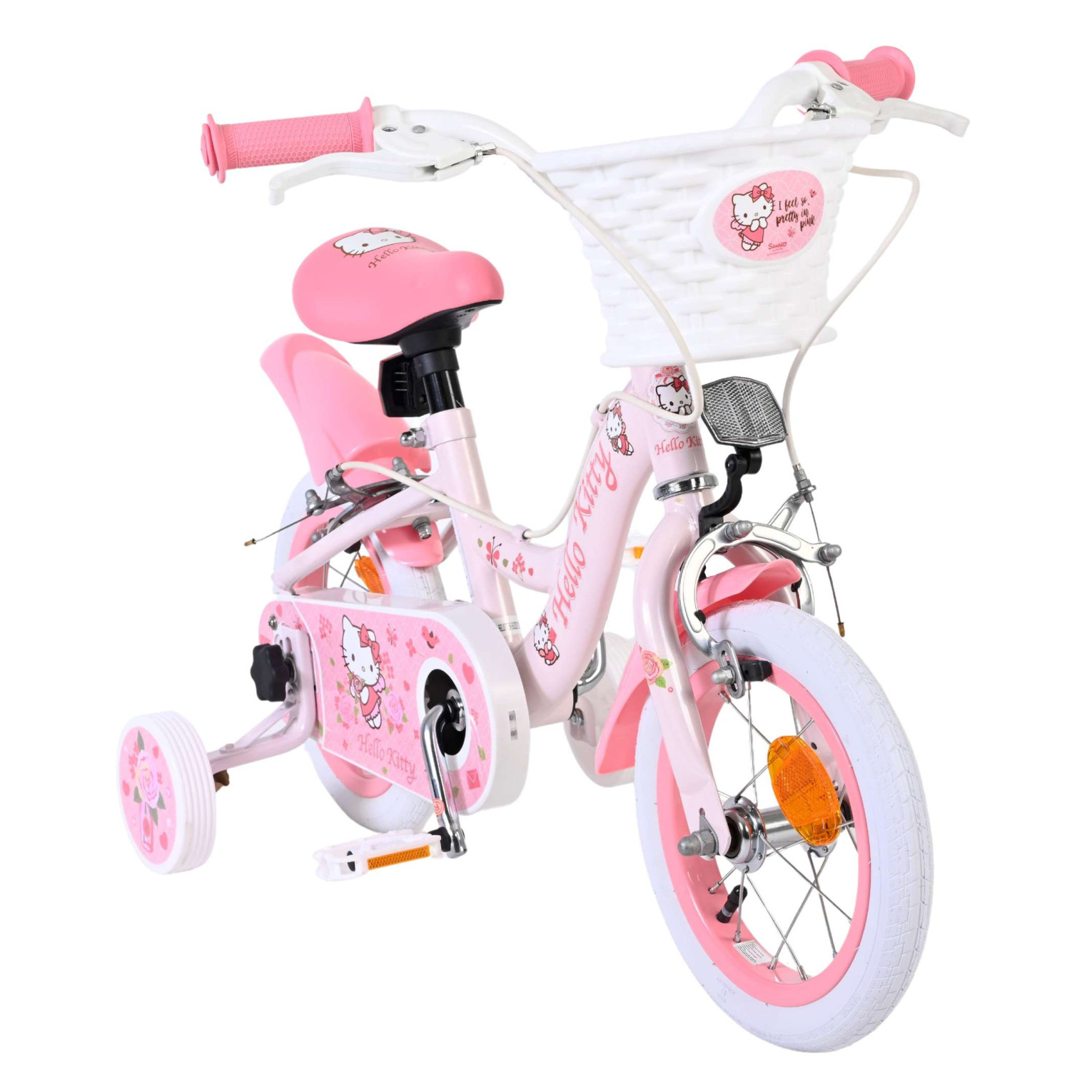 Hello Kitty Fiets - 12 inch - Roze - Twee handremmen
